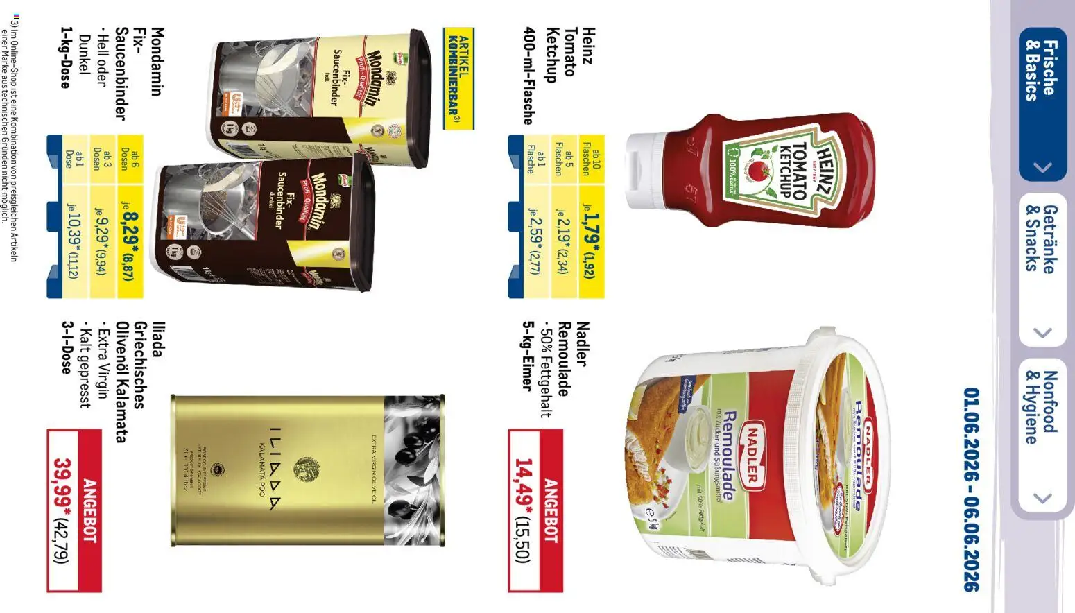 Metro Prospekt – gültig ab 01.06.2026 | Seite: 19 | Produkte: Öl, Olivenol, Zucker, Ketchup