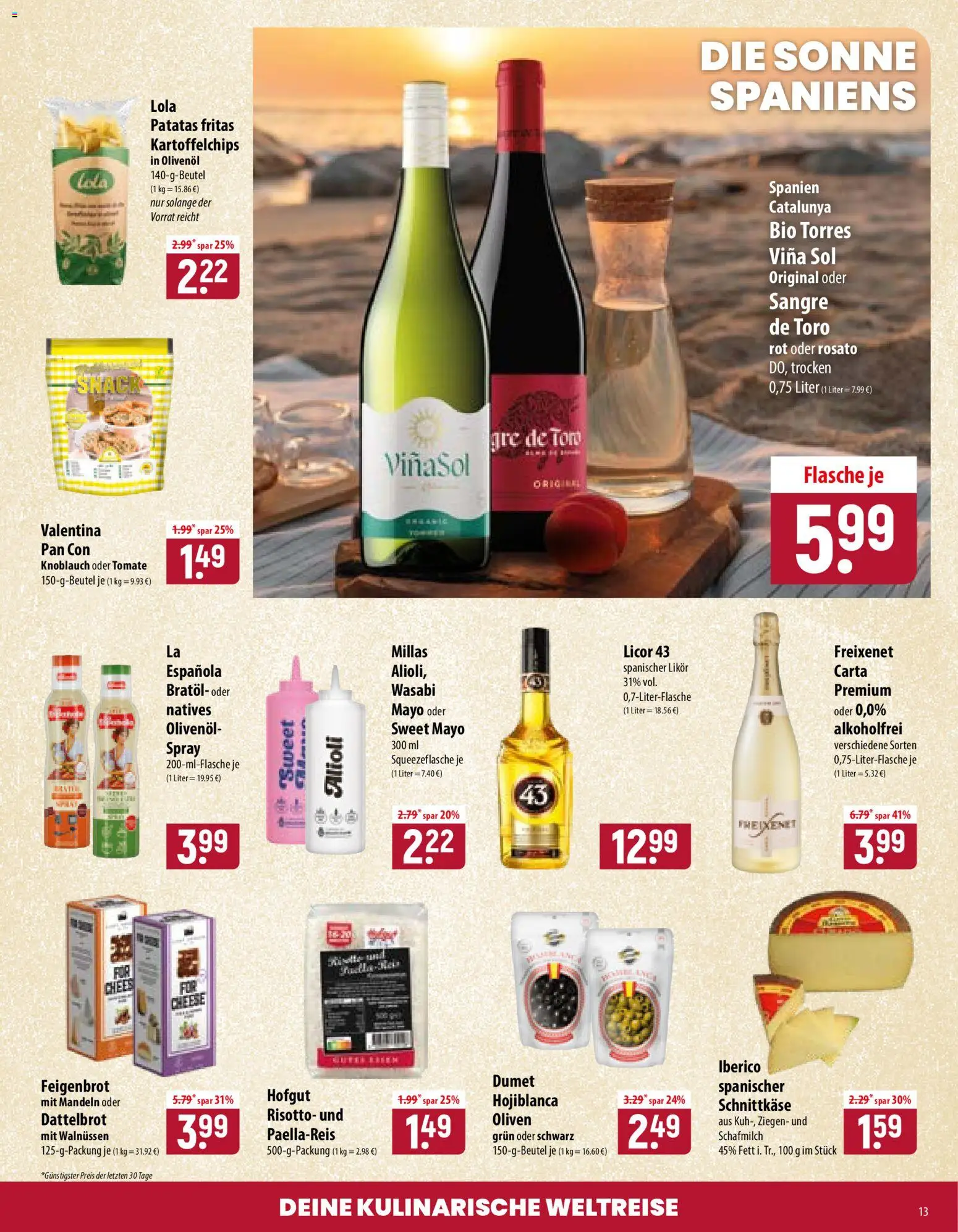 Famila Prospekt – gültig ab 17.08.2026 | Seite: 13 | Produkte: Freixenet, Likör, Olivenol, Knoblauch