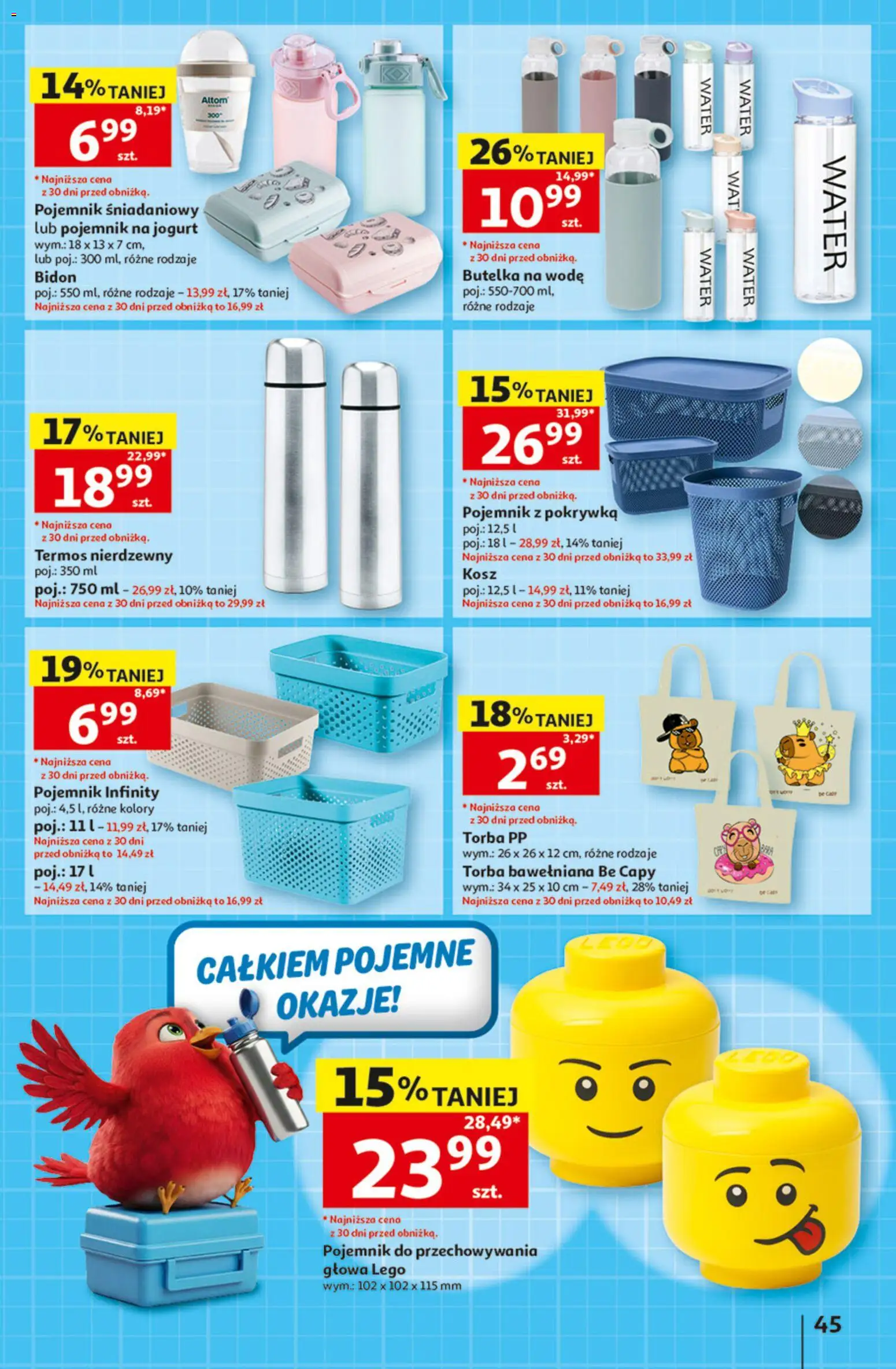 Auchan gazetka - Zostań ortem oszczędzania od 13.08.2026 | Strona: 45 | Produkty: Lego, Kosz, Jogurt, Termos