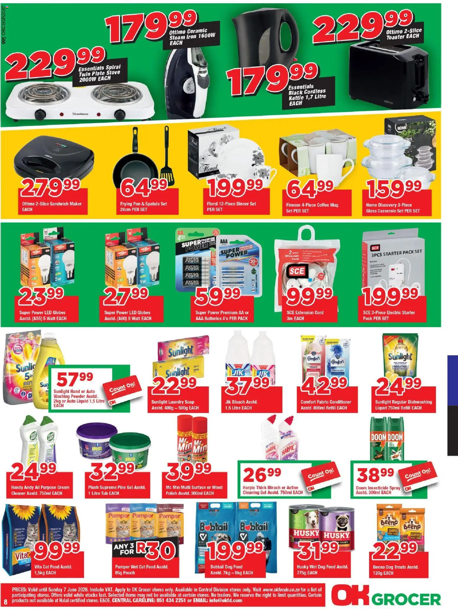 New OK Foods catalogue – valid from 25.05.2026 | Page: 8 | Products: Plate, Iron, Bleach, Coffee