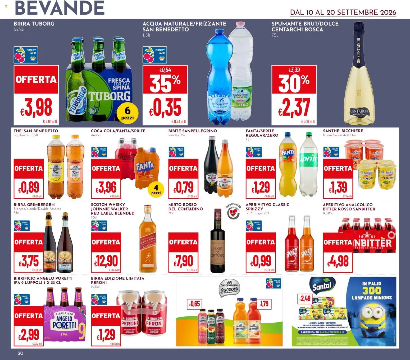 Volantino Pan del 10/09/2026 | Pagina: 20 | Prodotti: Birra, Bevande, Limone, Spumante