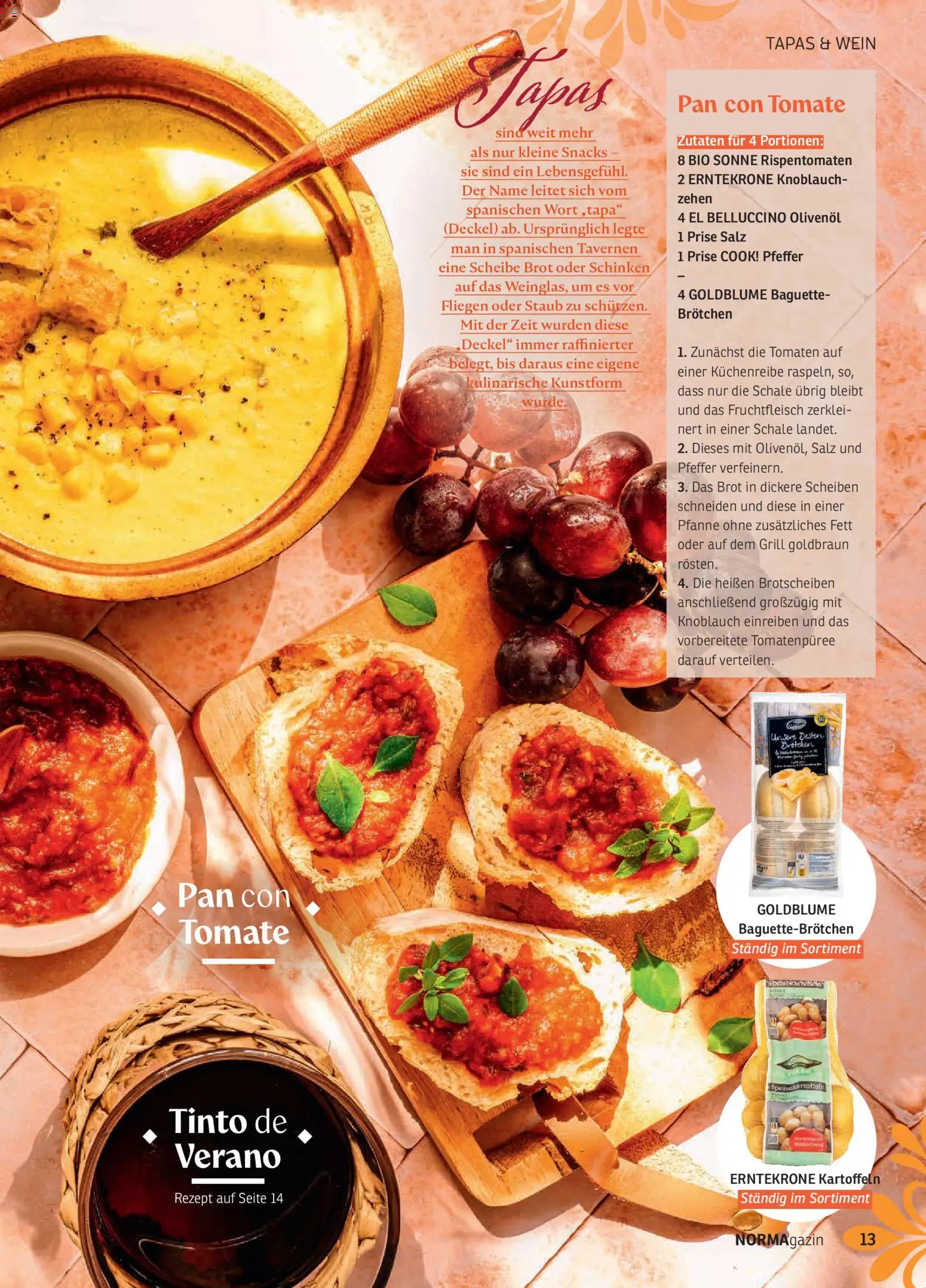 Norma NORMAgazin Mai/Juni 2026 – gültig ab 01.05.2026 | Seite: 13 | Produkte: Olivenol, Baguette, Brot, Wein