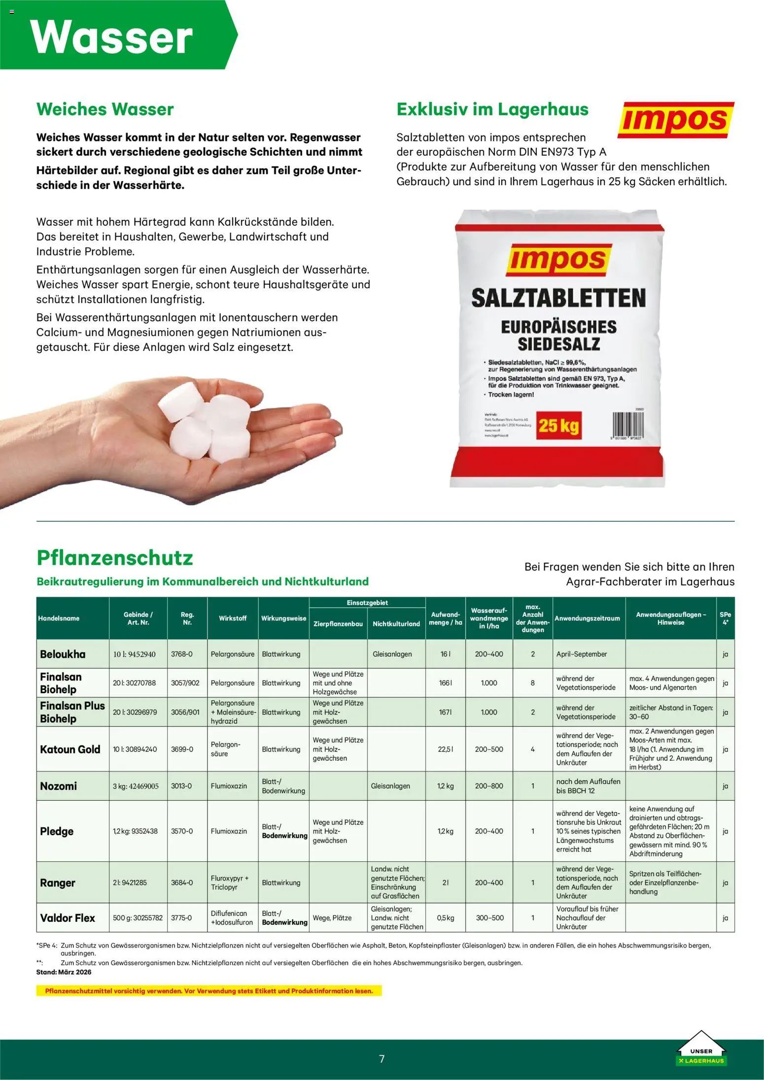 Lagerhaus Kommunaltechnik gültig ab 01.07.2026 | Seite: 7 | Produkte: Wasser, Salz