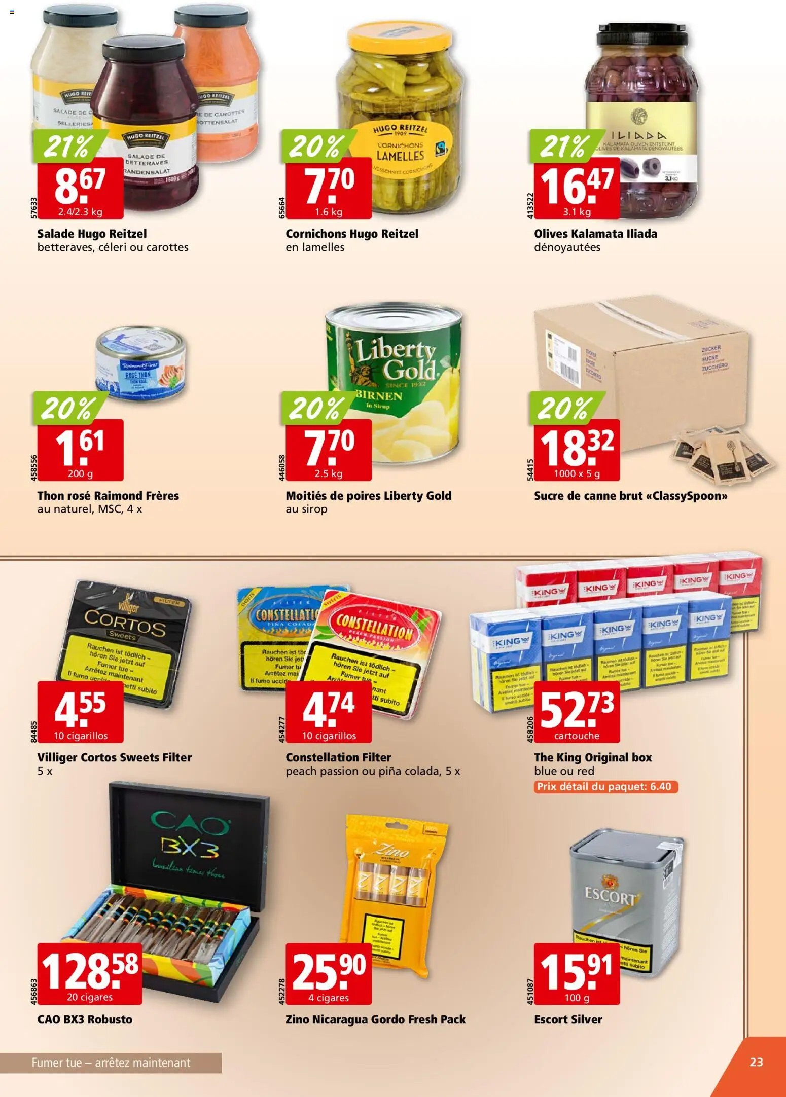 Aligro aktionen Chavannes, Matran, Genève, Sion – gültig ab 17.08.2026 | Seite: 23 | Produkte: Box, Sirup, Zucker, Birnen