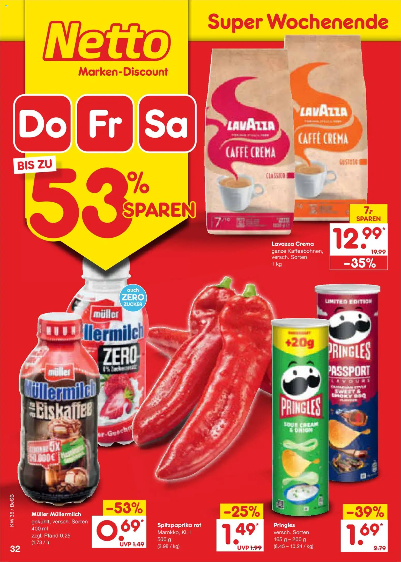 Netto Marken-Discount Prospekt – gültig ab 31.08.2026 | Seite: 44 | Produkte: Lavazza, Zucker, Müllermilch, Muller mullermilch