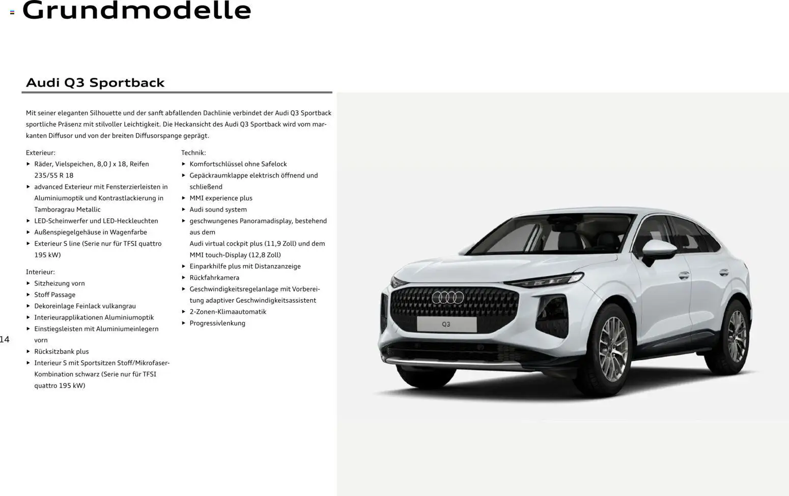 Audi Q3 – gültig ab 29.01.2026 | Seite: 14