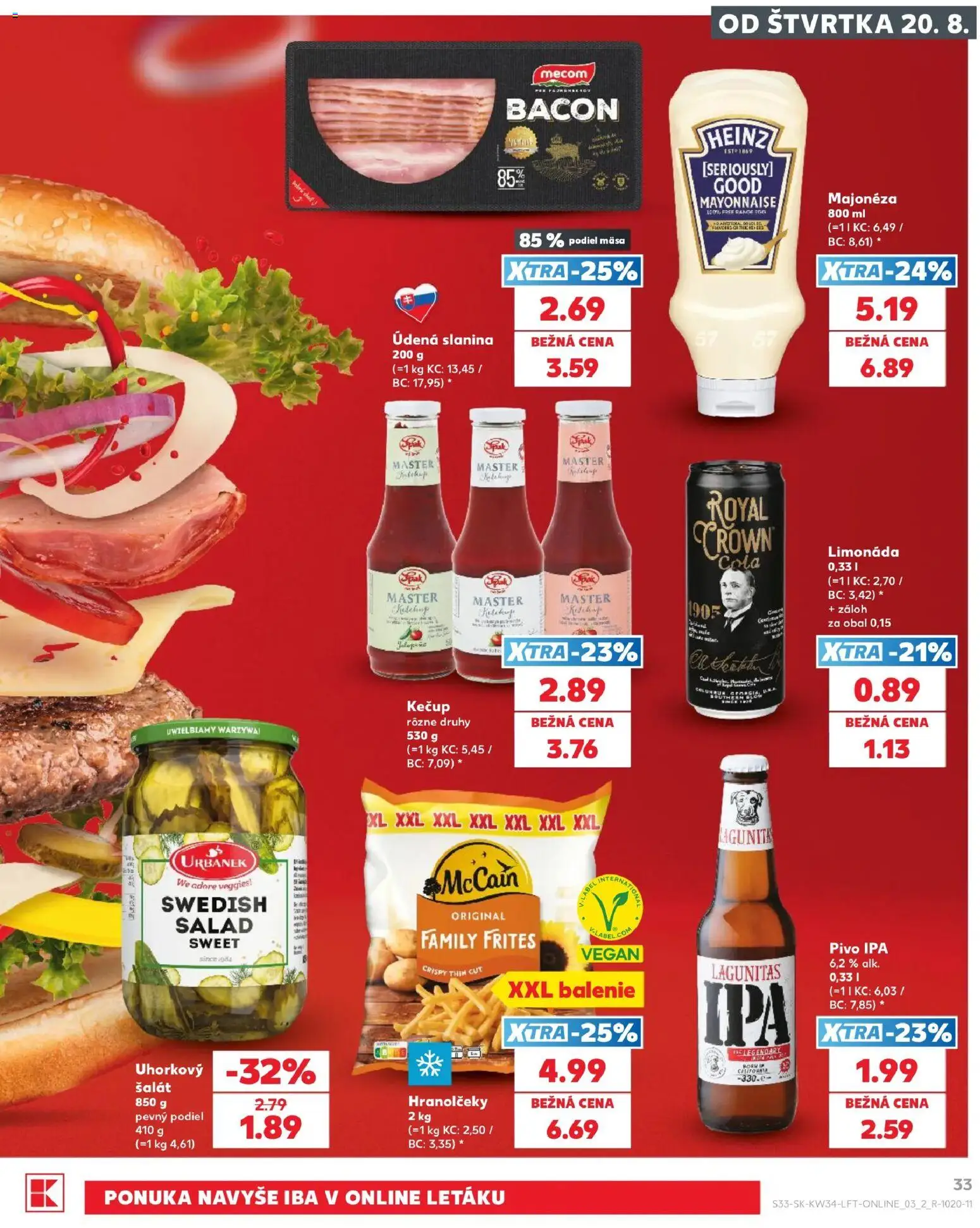 Kaufland SK akciós ujság - amely érvényes a következő dátumtól: 2026.08.20. | Oldal: 33