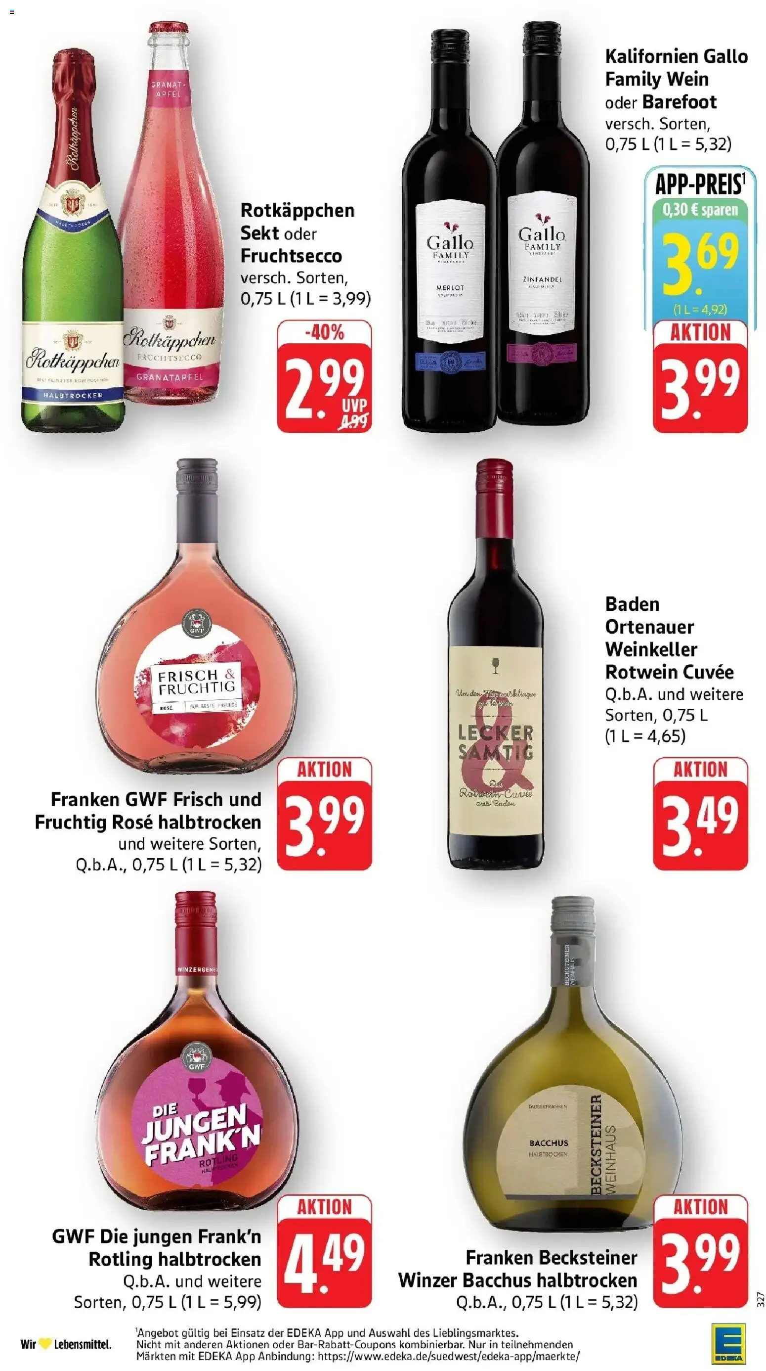 Edeka Prospekt Großostheim (ab 28.09.2026) » Angebote Online | Seite: 32 | Produkte: Rotwein, Merlot, Äpfel, Rotkäppchen
