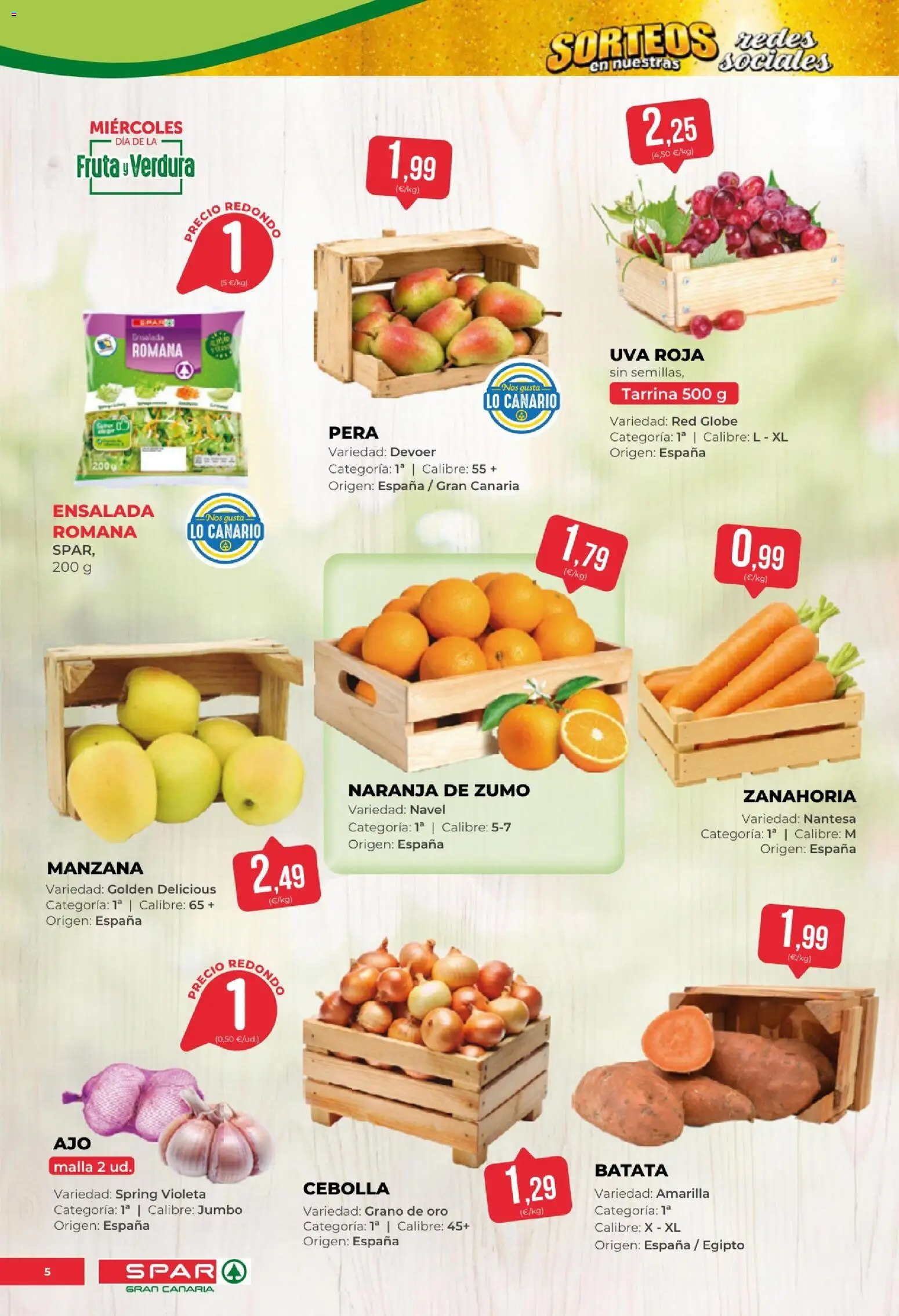 Spar - folleto │ válido desde el 16/10/2026 | Página: 5 | Productos: Zumo, Manzana, Ensalada, Cebolla