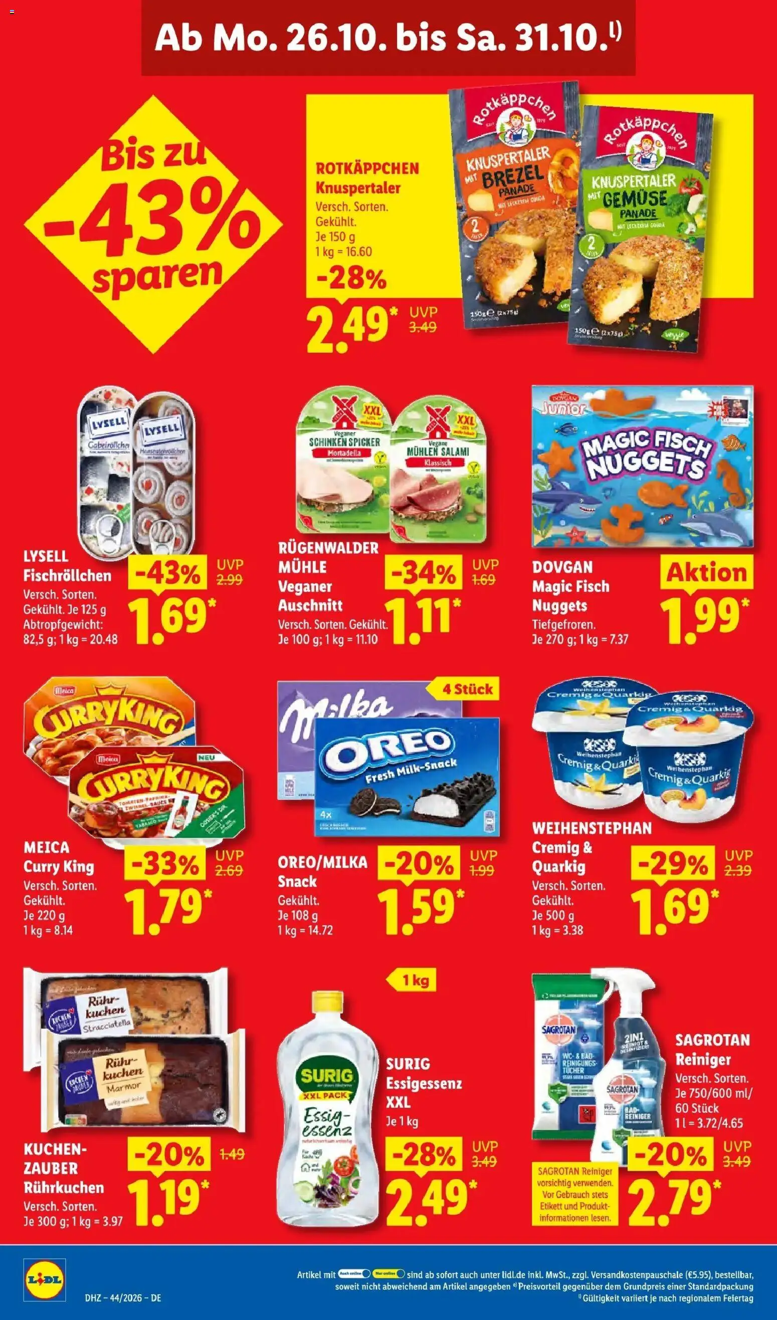 Lidl Prospekt Villingen-schwenningen (ab 26.10.2026) zum Blättern » Angebote | Seite: 22 | Produkte: Fisch, Gemüse, Schinken, Kuchen