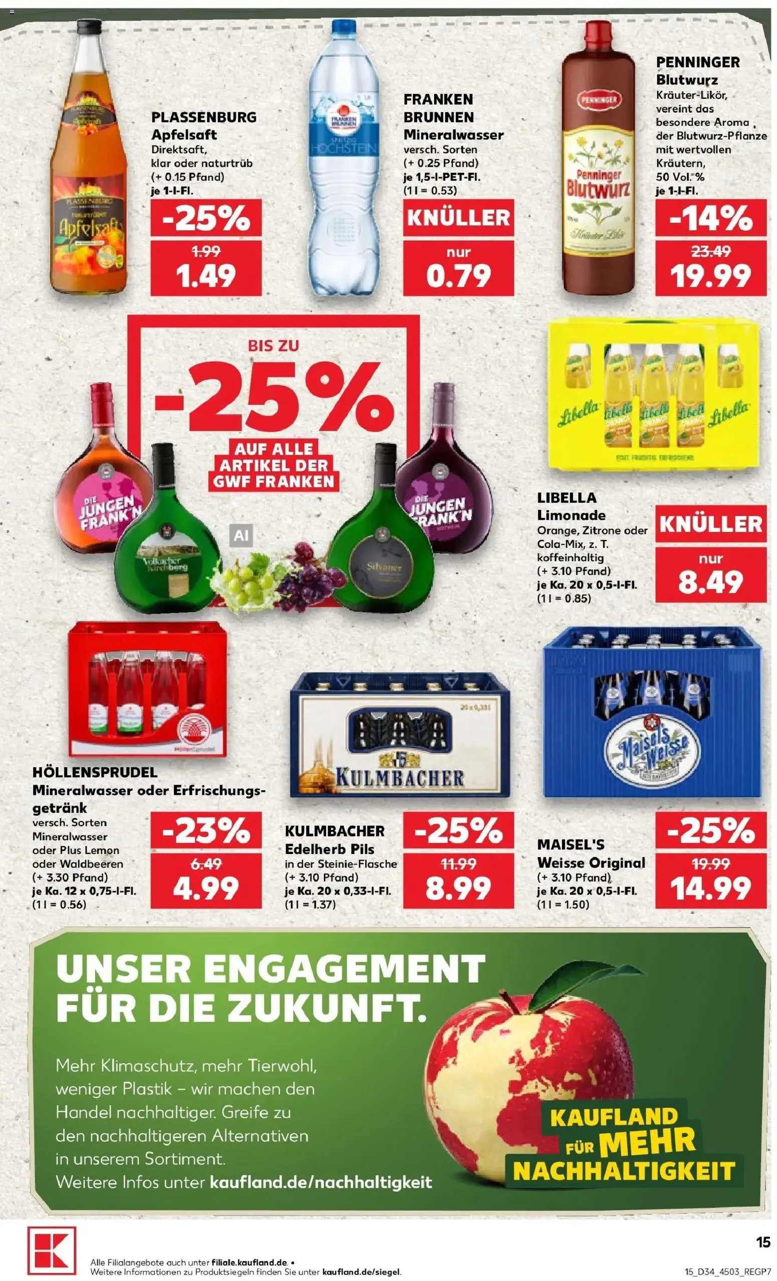 Prospekt Kaufland ab 20.08.2026 » Angebote Online zum Blättern | Seite: 15 | Produkte: Pils, Limonade, Mineralwasser, Zitrone