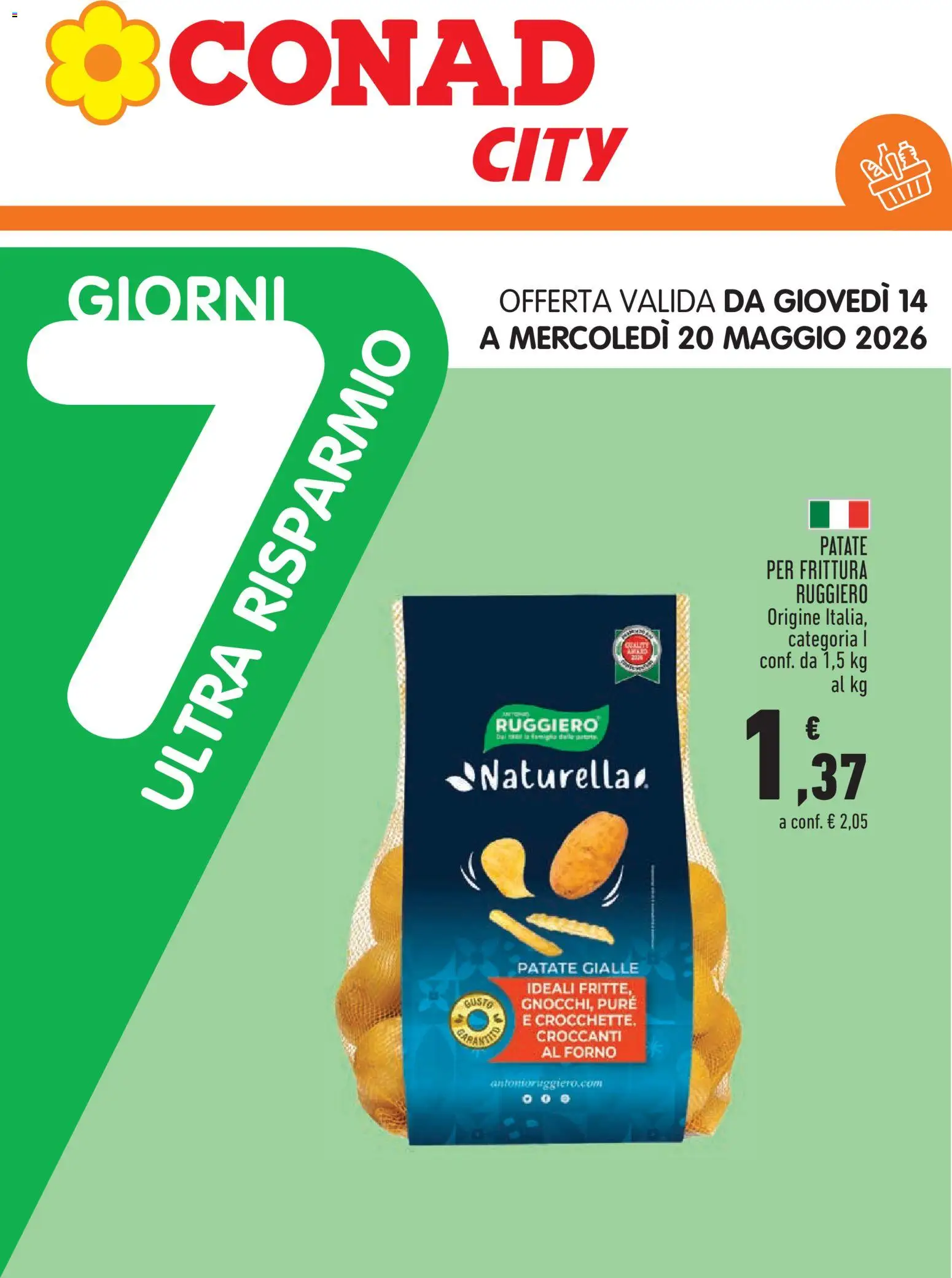 Volantino Conad del 07.05.2026 | Pagina: 17 | Prodotti: Patate, Forno