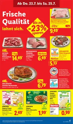 VEMMONDO Vegane Gyros-Alternative, Tiefgefroren. Je 300 g ab 20.07.2026 gültig | Seite: 53 | Produkte: Rindergulasch, Zwiebeln, Steak, Fleisch