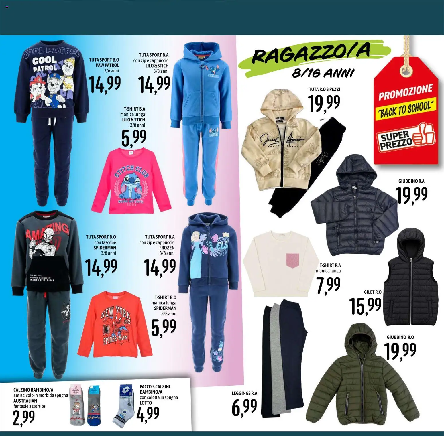 Volantino Emisfero del 27/08/2026 | Pagina: 37 | Prodotti: Spugna, Calzini, Leggings, Cappuccio