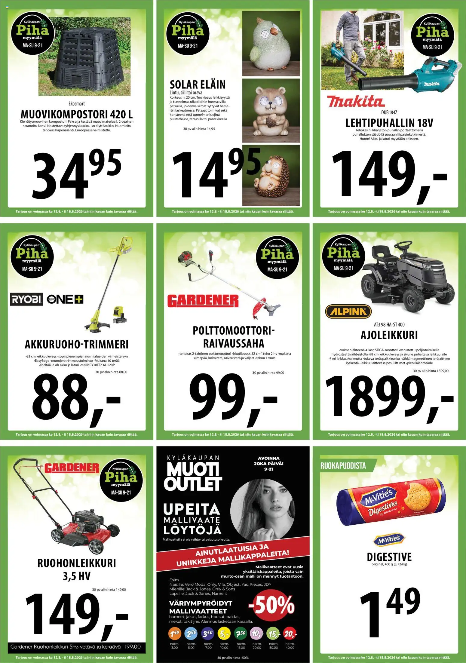 Tuuri tarjoukset – voimassa 12/08/2026 alkaen | Sivu: 24 | Tuotteet: Raivaussaha, Ruohonleikkuri, Akku, Lehtipuhallin