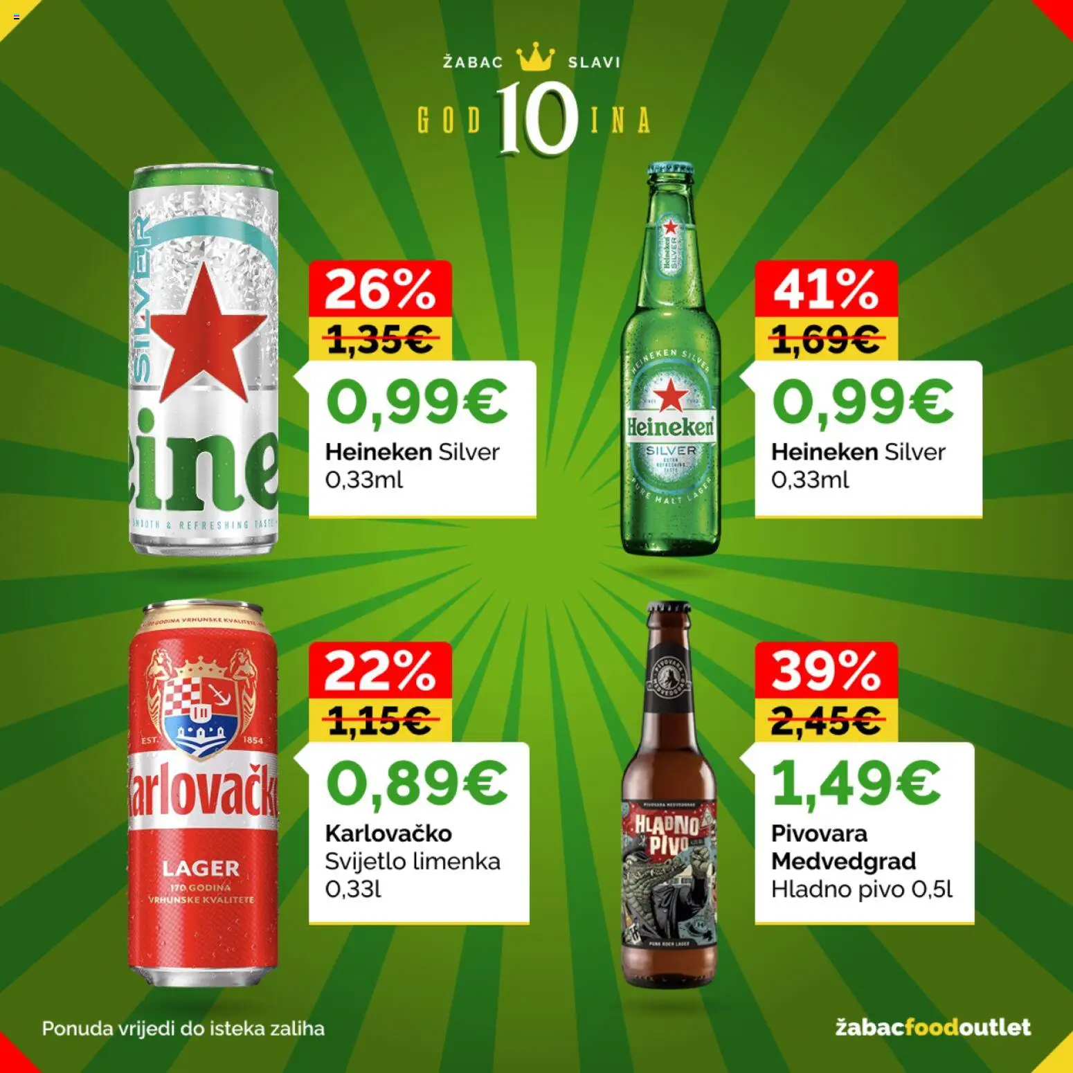 Žabac katalog | vrijedi od 26.06.2026 | Stranica: 24 | Proizvodi: Karlovačko, Pivo, Heineken