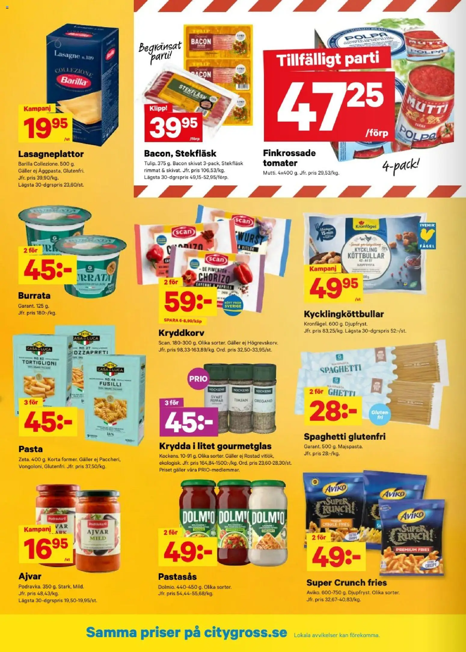 City Gross reklamblad aktuell från 24/08/2026 | Sida: 10 | Produkter: Lasagne, Oregano, Barilla, Kyckling