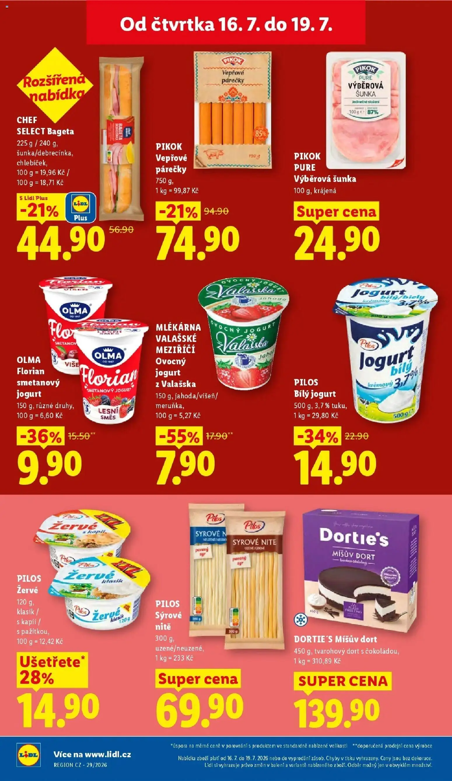 Lidl aktuální leták od 16.07.2026 | Strana: 20 | Produkty: Smetanový jogurt, Šunka, Žervé, Dort