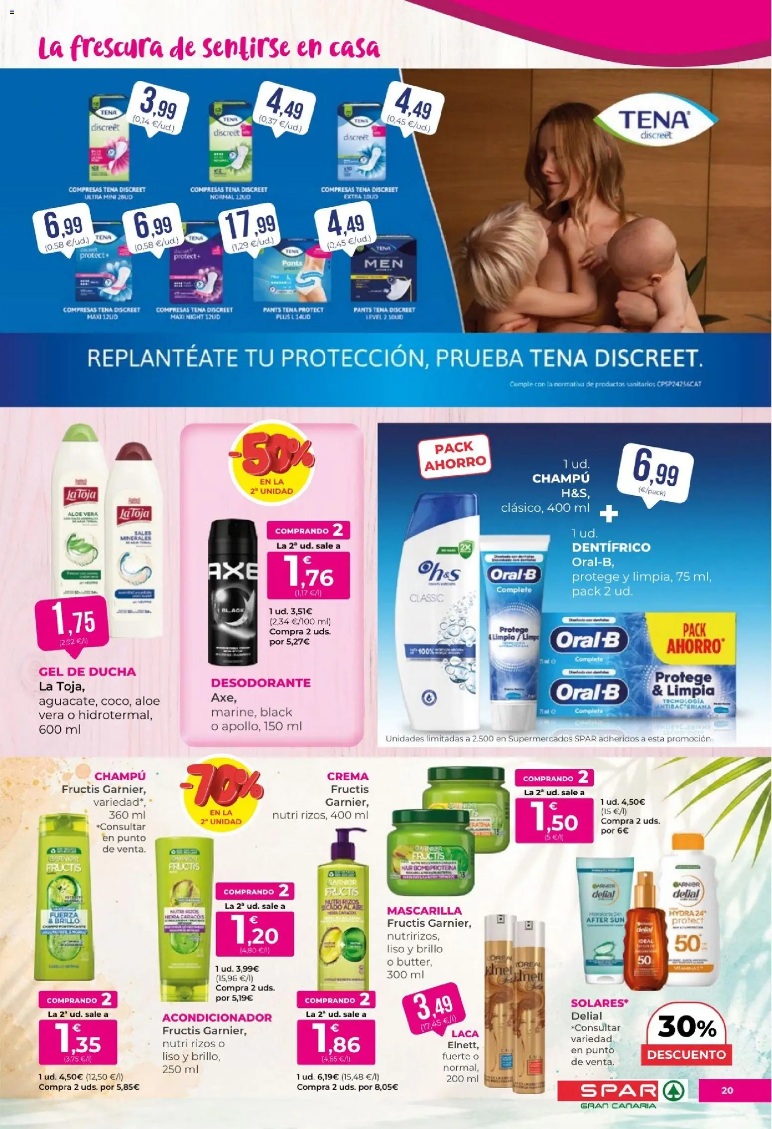 Spar folleto │ válido desde el 04/09/2026 | Página: 20 | Productos: Acondicionador, Desodorante, Compresas, Ducha