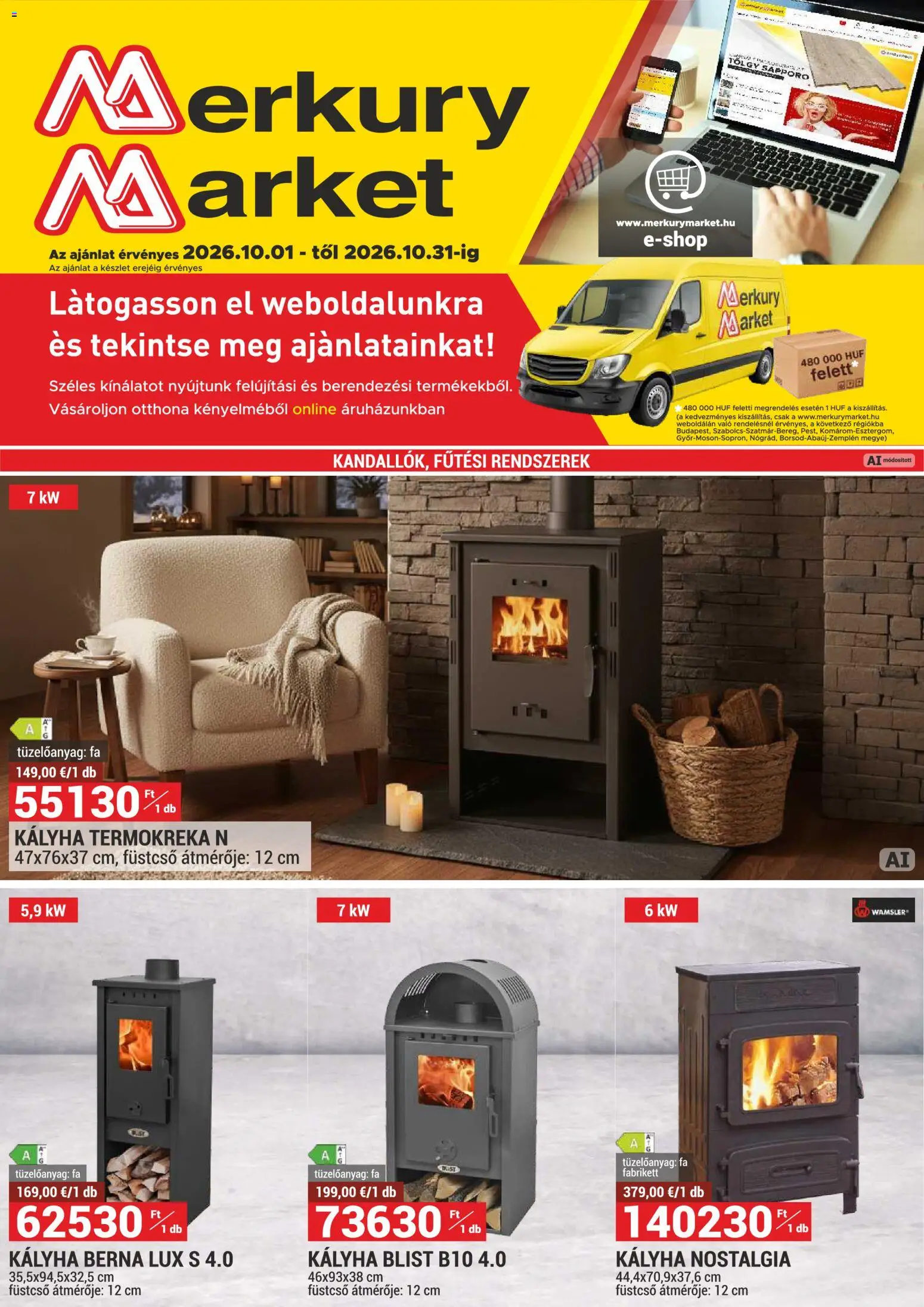 Merkury Market akciós ujság - amely érvényes a következő dátumtól: 2026.10.01. | Oldal: 1 | Termékek: FA, Fabrikett
