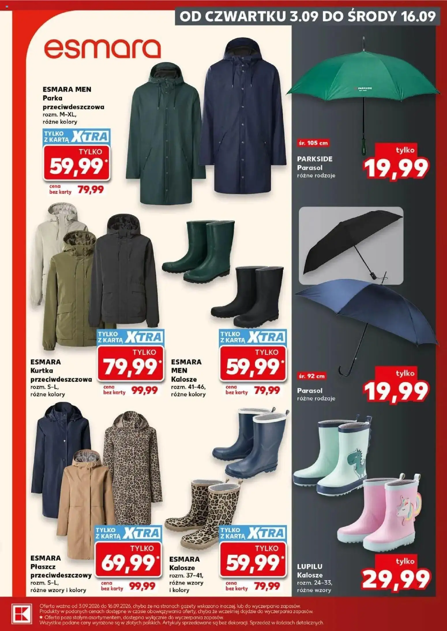 Kaufland gazetka - Złap Okazje od 03.09.2026 - od jutra PDF | Strona: 15 | Produkty: Karta, Kurtka, Płaszcz, Parasol
