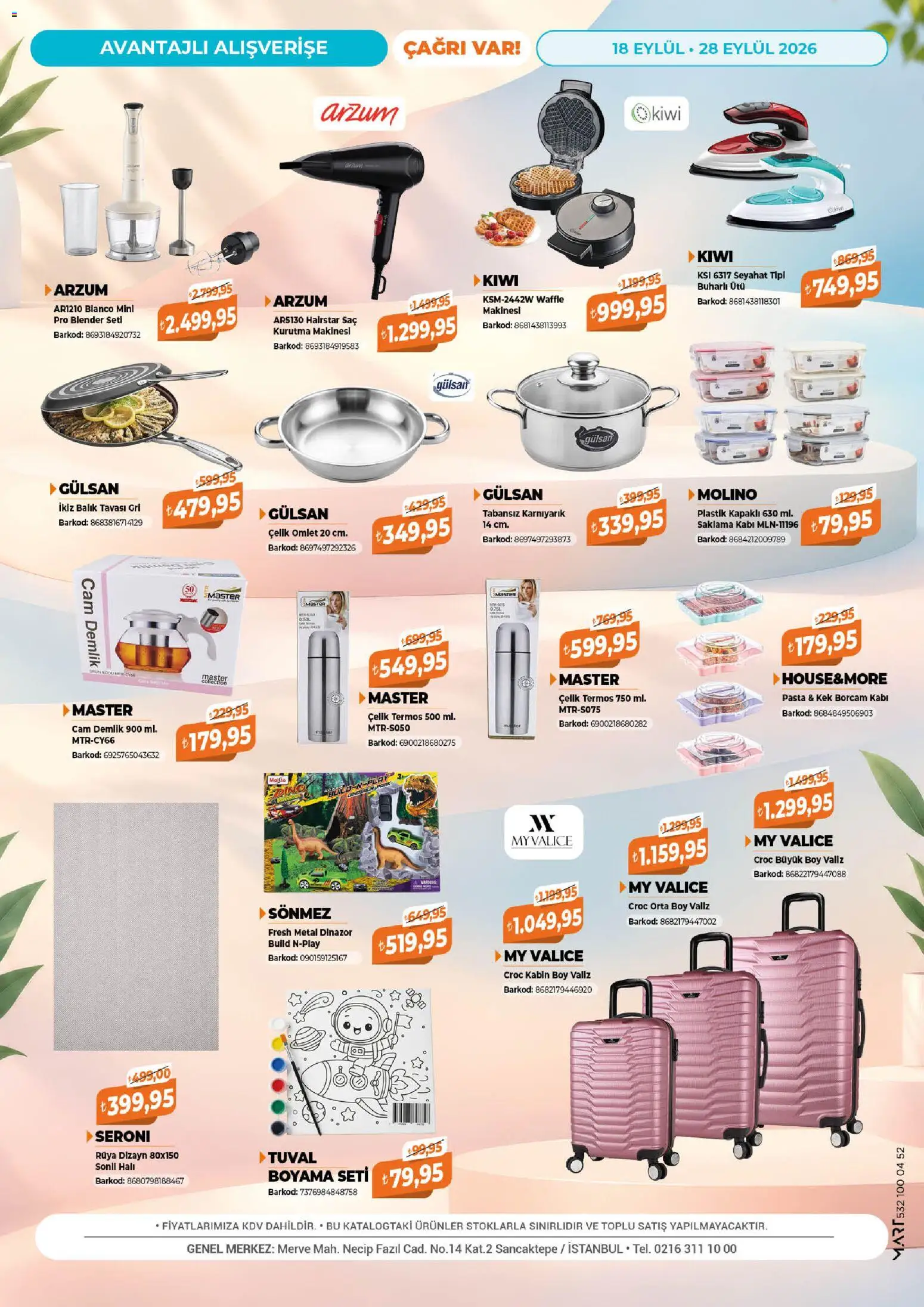 Çağrı Market Katalog - 18 Eylül 2026 tarihinden itibaren geçerlidir | Sayfa: 16 | Ürünler: Blender, Halı, Balık, Termos