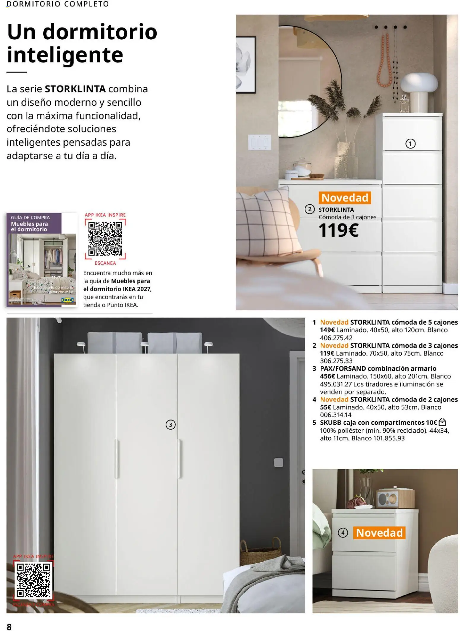 IKEA - Domitorios │ válido desde el 01/09/2026 | Página: 8 | Productos: Cómoda, Muebles, Iluminación, Armario