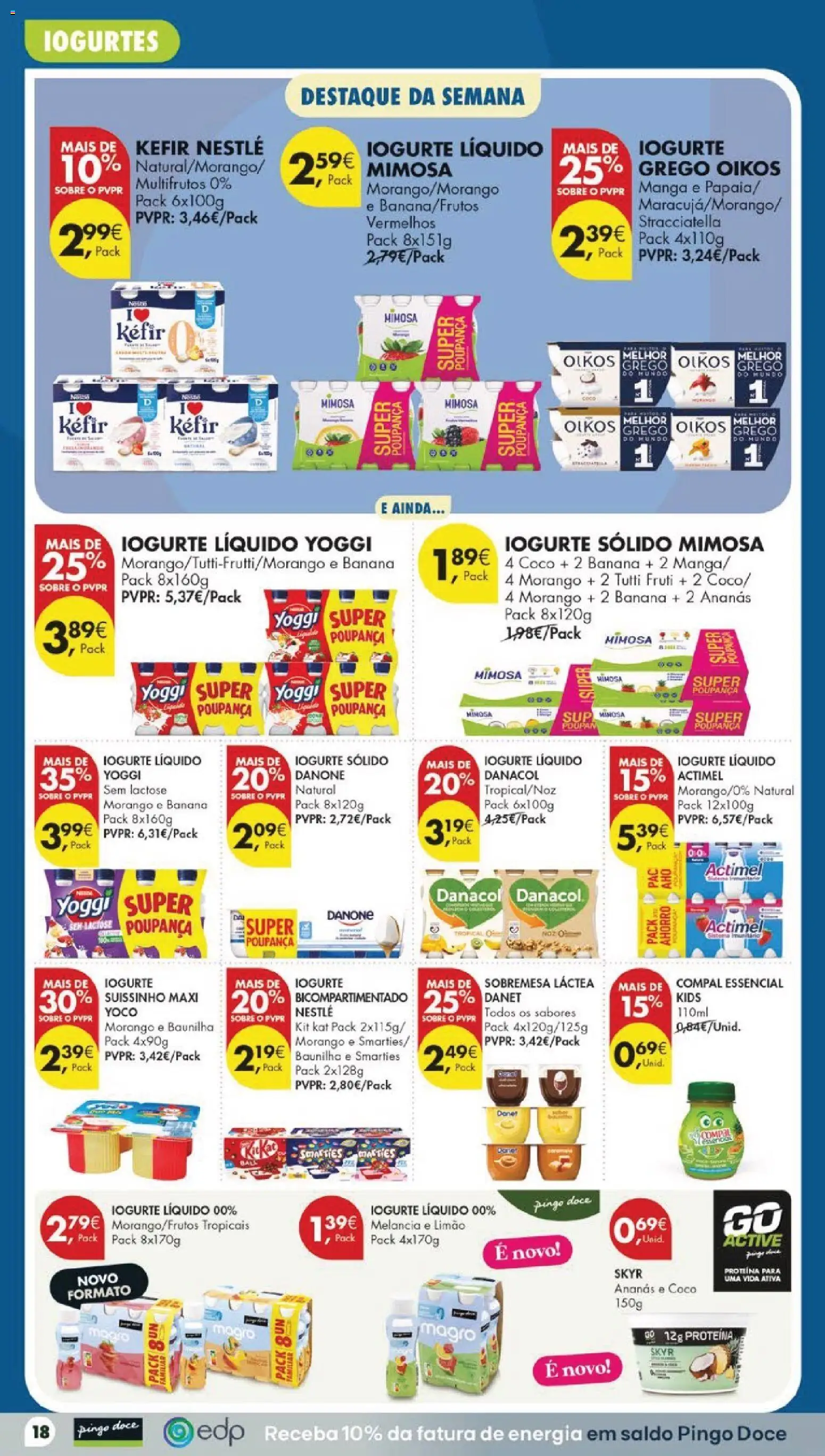 Pingo Doce folheto │ válido de 04/08/2026 | Página: 22 | Produtos: Iogurtes, Kefir nestlé, Melancia, Iogurte liquido