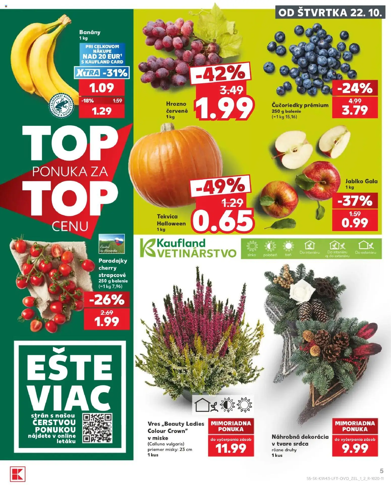 Kaufland SK akciós ujság - amely érvényes a következő dátumtól: 2026.10.22. | Oldal: 5