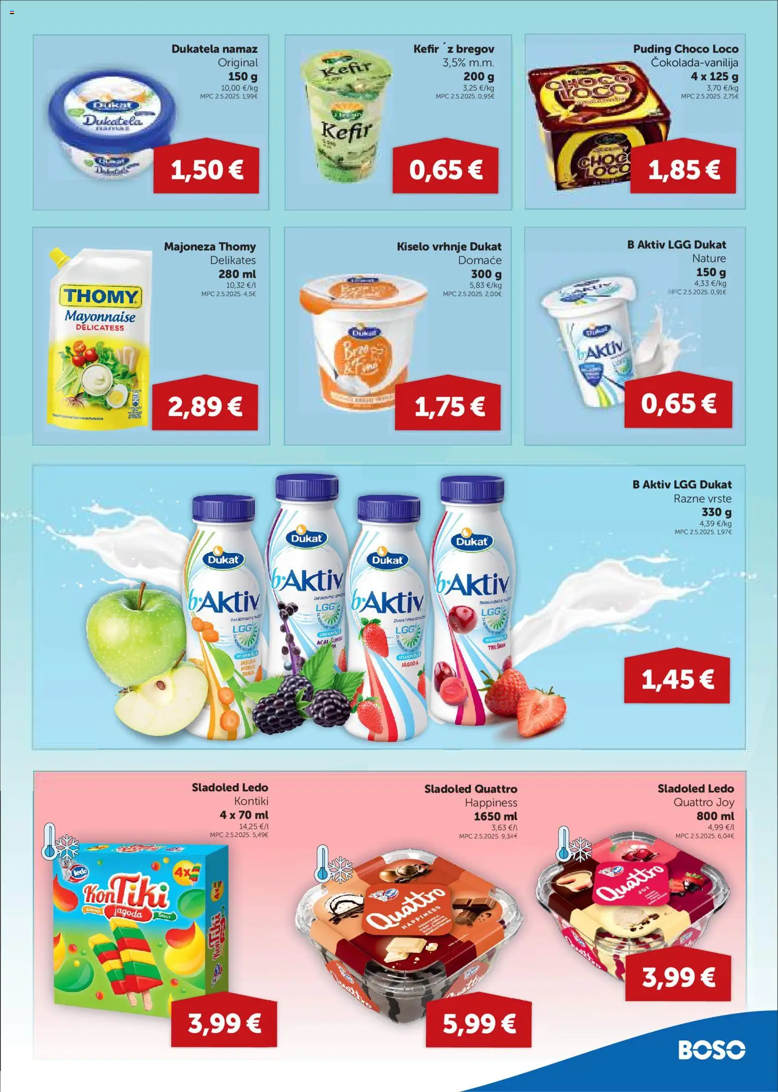 Boso katalog | vrijedi od 18.06.2026 | Stranica: 5 | Proizvodi: Puding, Kiselo vrhnje, Sladoled, Kefir