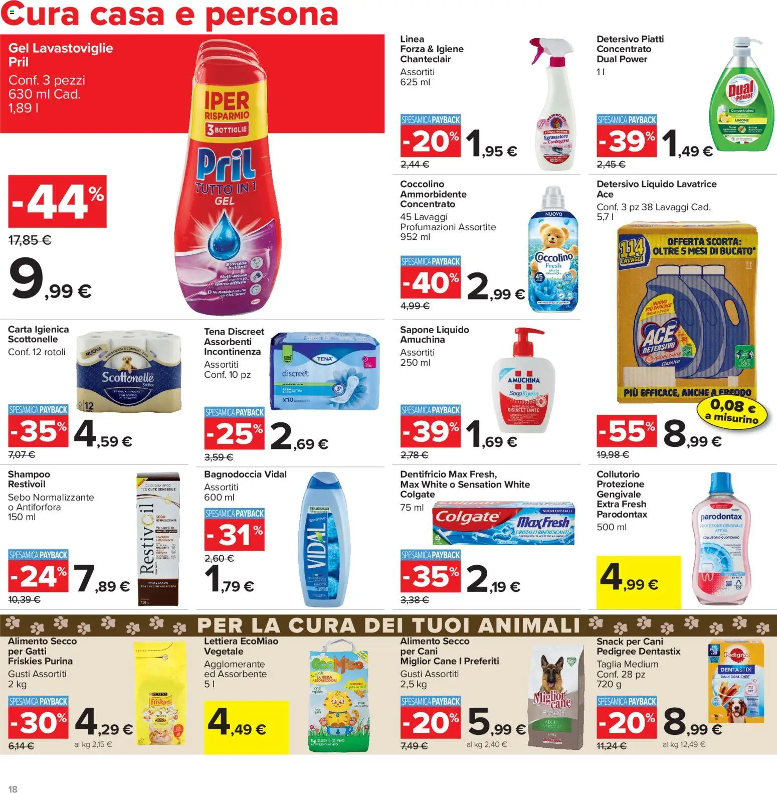 Volantino Carrefour del 13/07/2026 | Pagina: 18 | Prodotti: Shampoo, Dentifricio, Lavatrice, Lavastoviglie