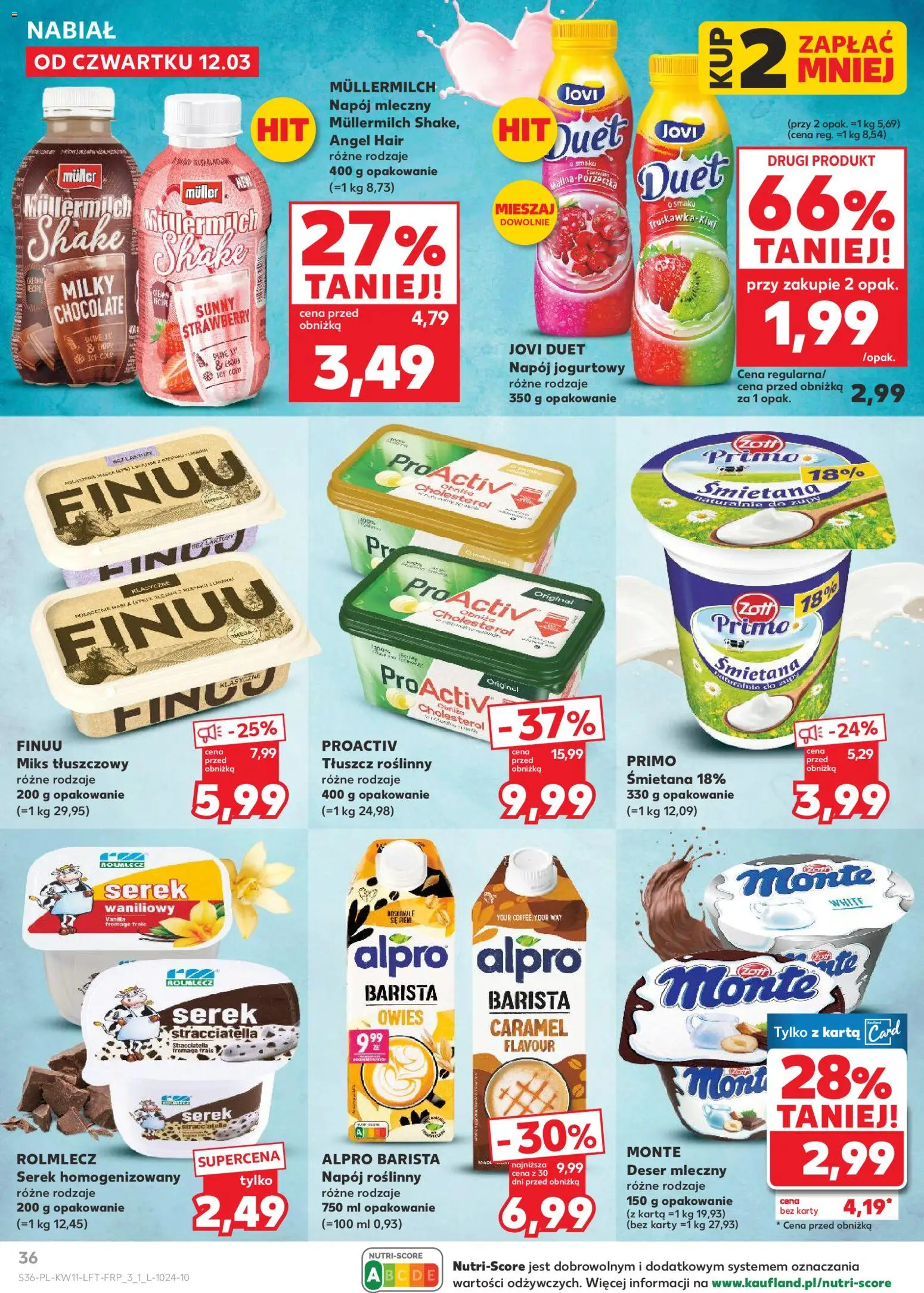 Kaufland Polsko leták od 12.03.2026 | Strana: 36 | Produkty: Karty, Alpro, Müllermilch