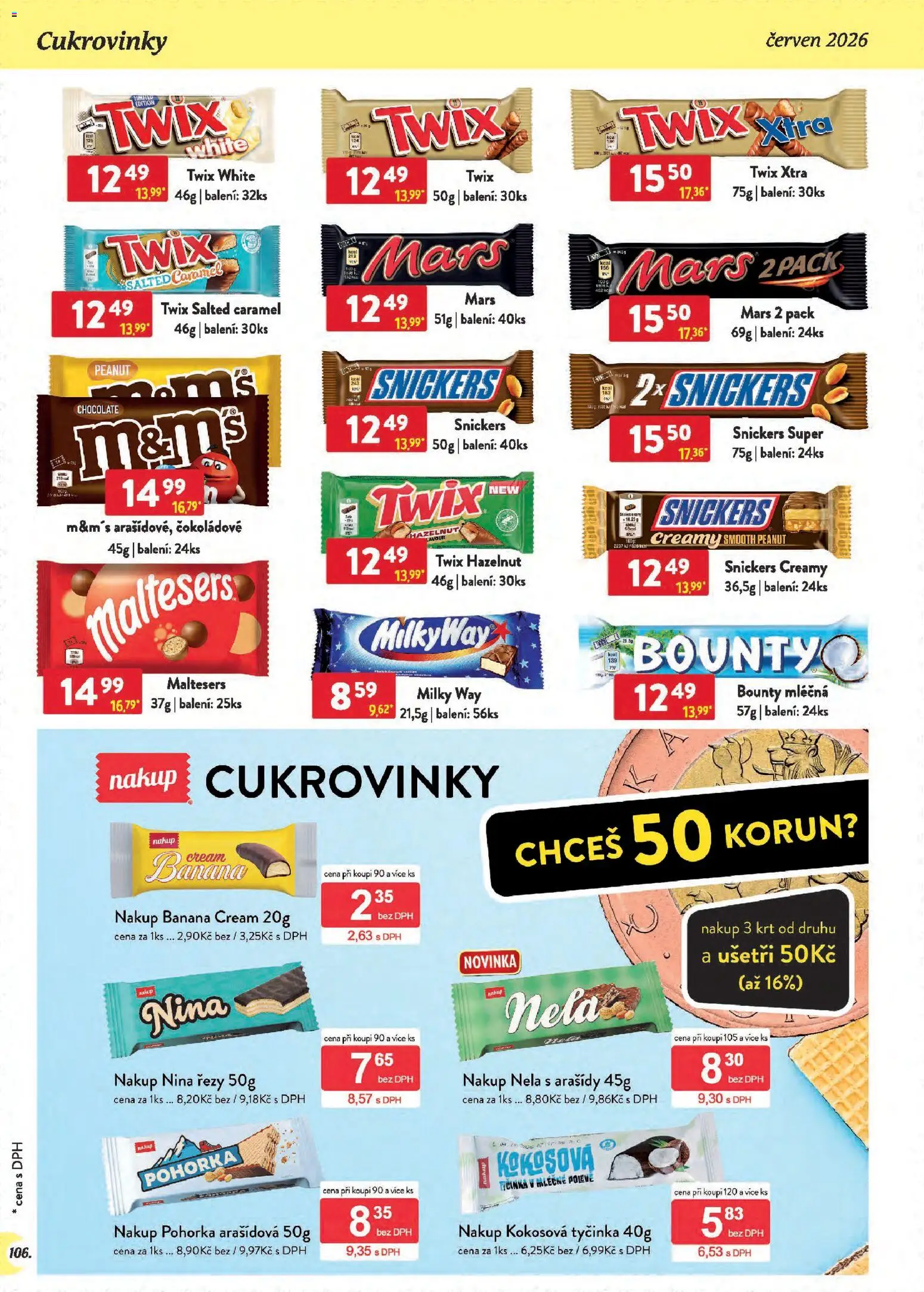 Astur & Qanto leták - Velkoobchod 06/2026 od 01.06.2026 | Strana: 106 | Produkty: Twix, Arašídy