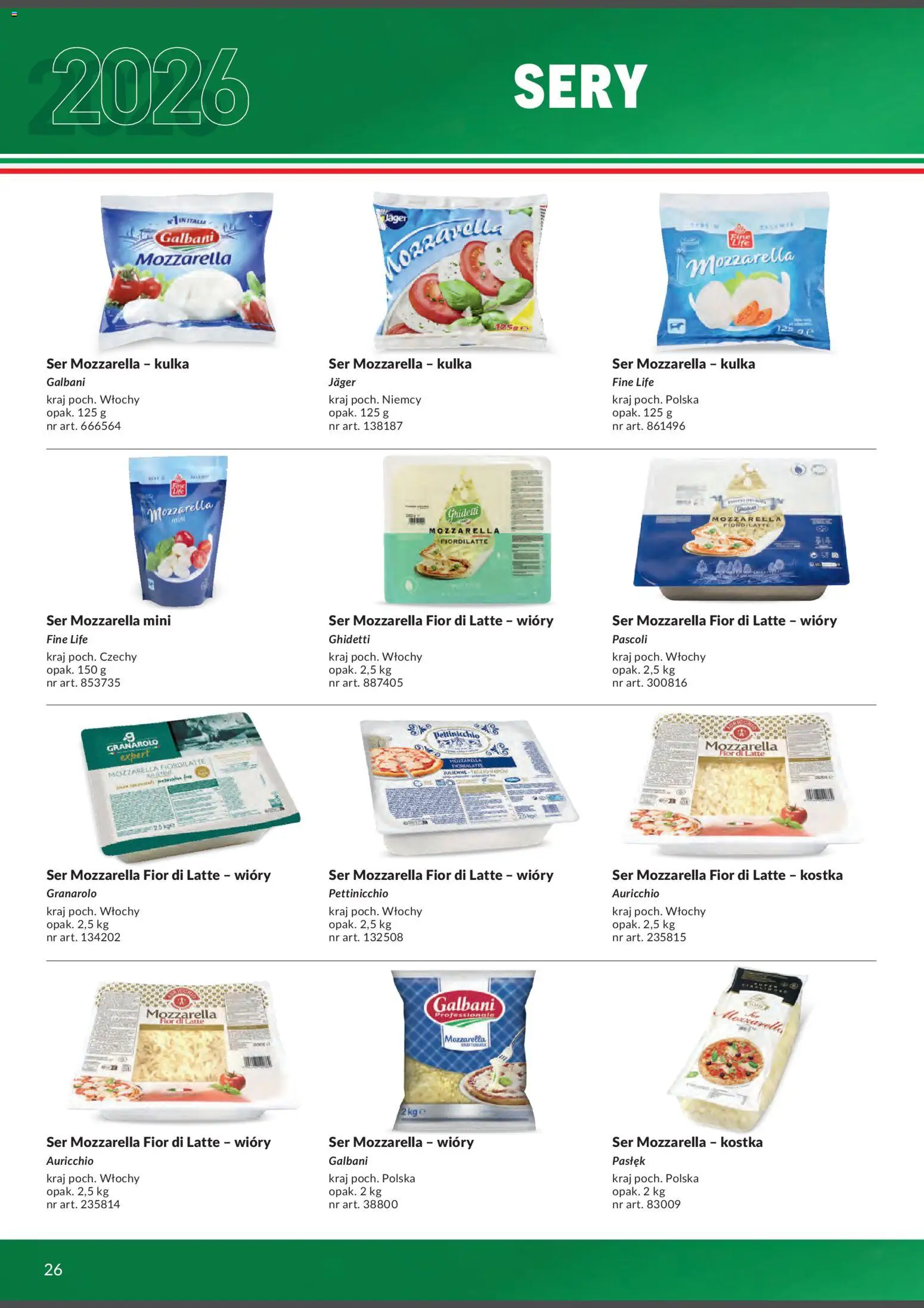 Makro Gazetka - Italia od 01.02.2026 | Strona: 26 | Produkty: Sery, Ser, Mozzarella