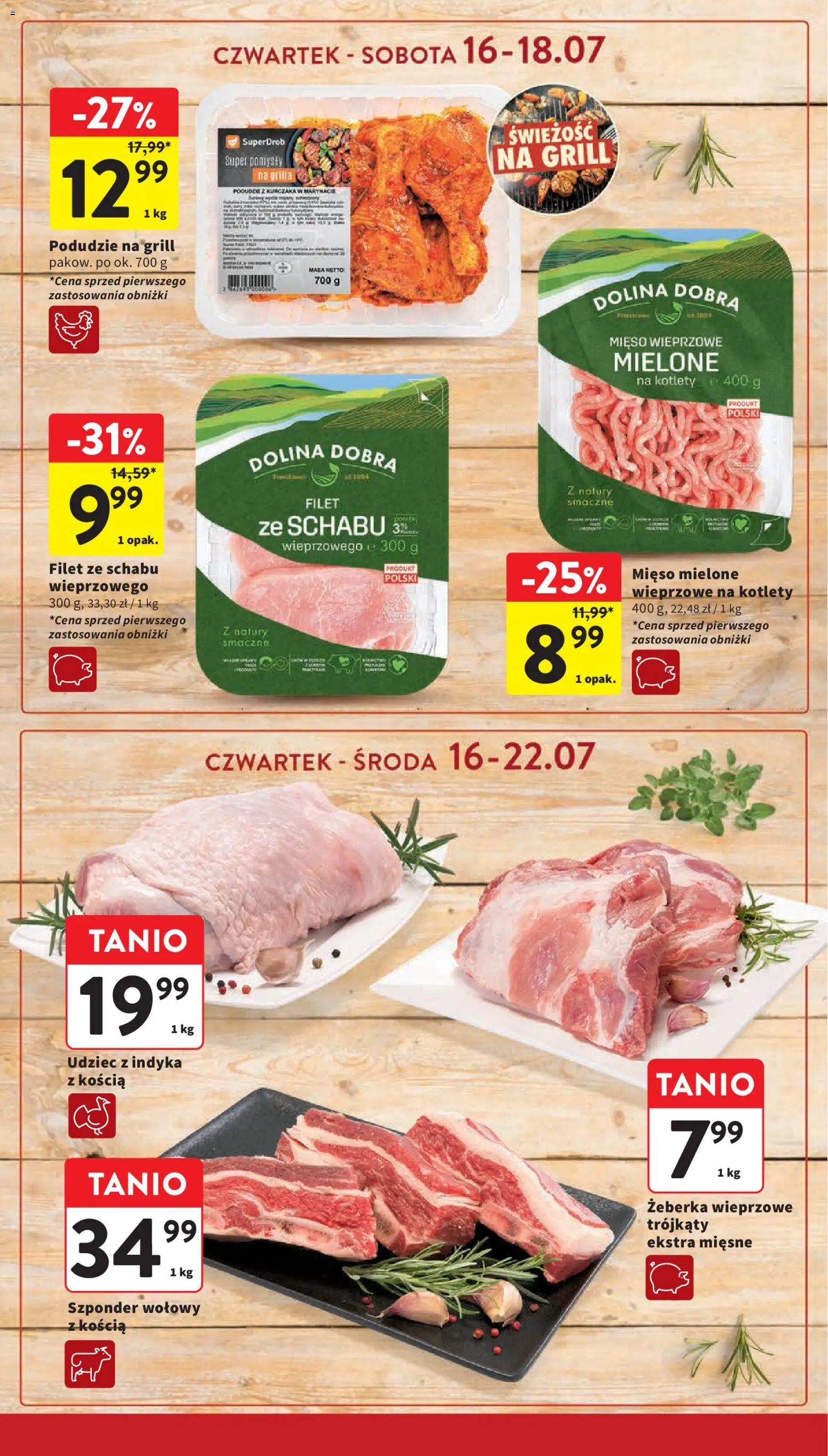 Intermarche gazetka od 16.07.2026 | Strona: 18 | Produkty: Mięso, Grill, Mięso mielone, Kotlety