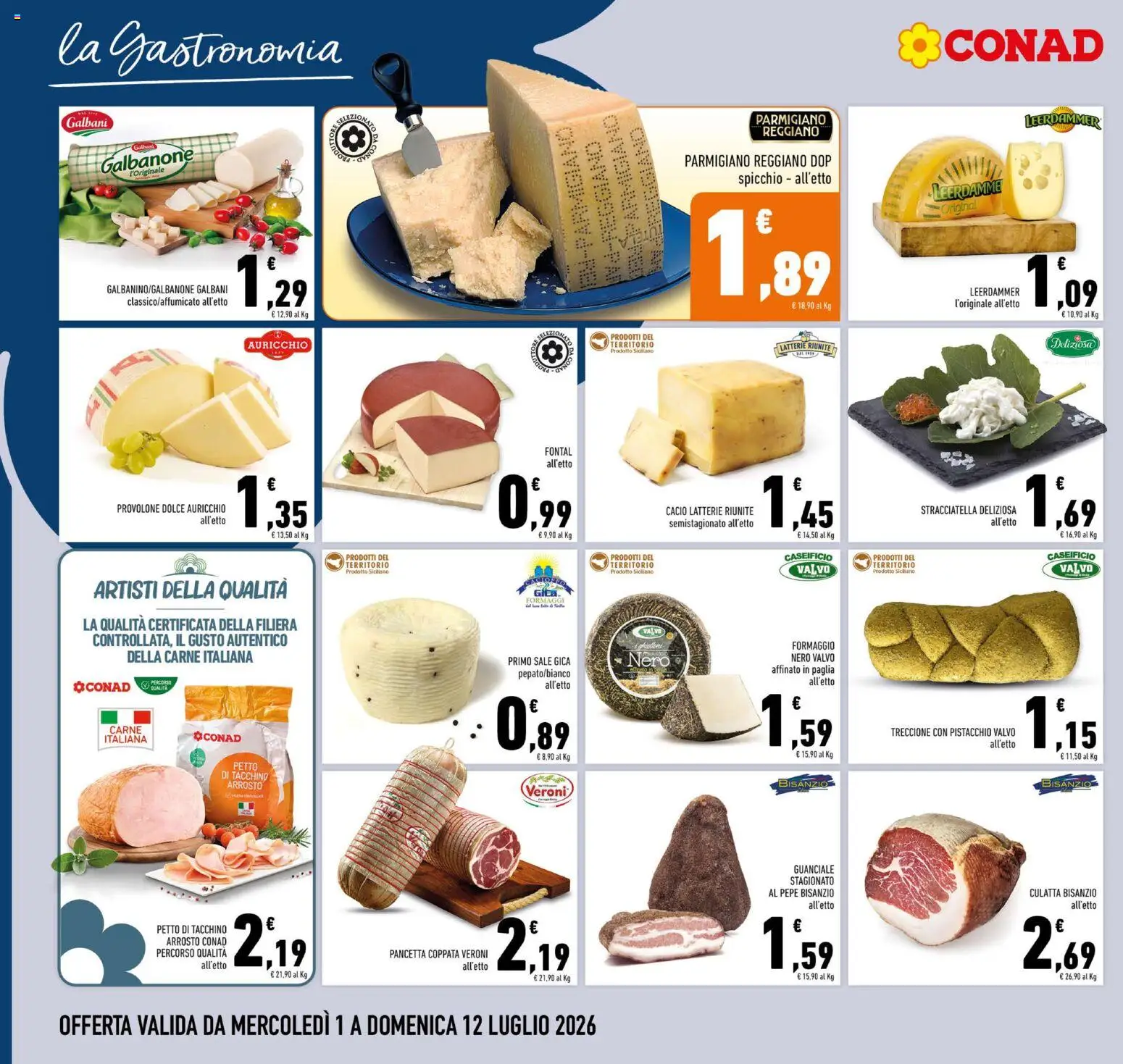 Volantino Conad del 01/07/2026 | Pagina: 6 | Prodotti: Tacchino, Pepe, Parmigiano, Guanciale
