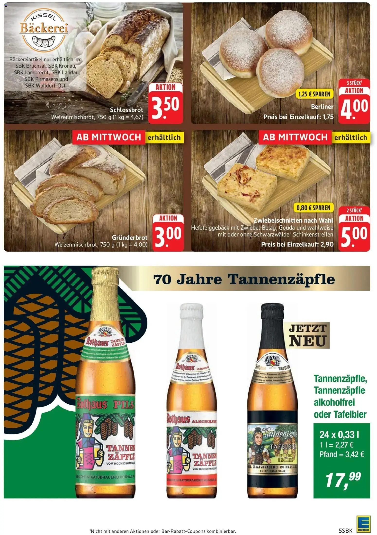 Edeka Prospekt Walldorf (ab 28.09.2026) » Angebote Online | Seite: 5 | Produkte: Berliner, Bäckerei, Gouda, Pils