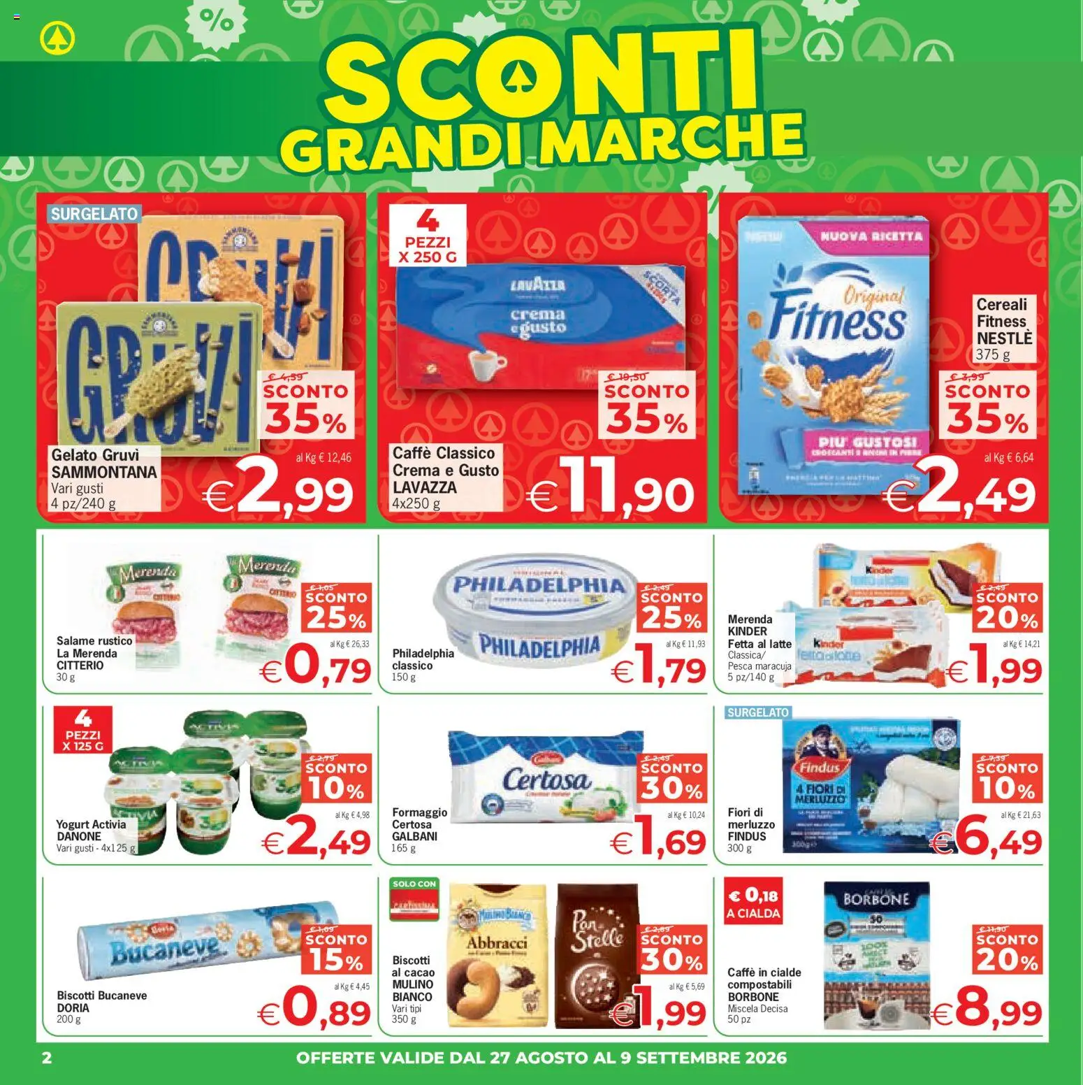 Volantino Eurospar del 27/08/2026 | Pagina: 2 | Prodotti: Crema, Yogurt, Cialde, Borbone