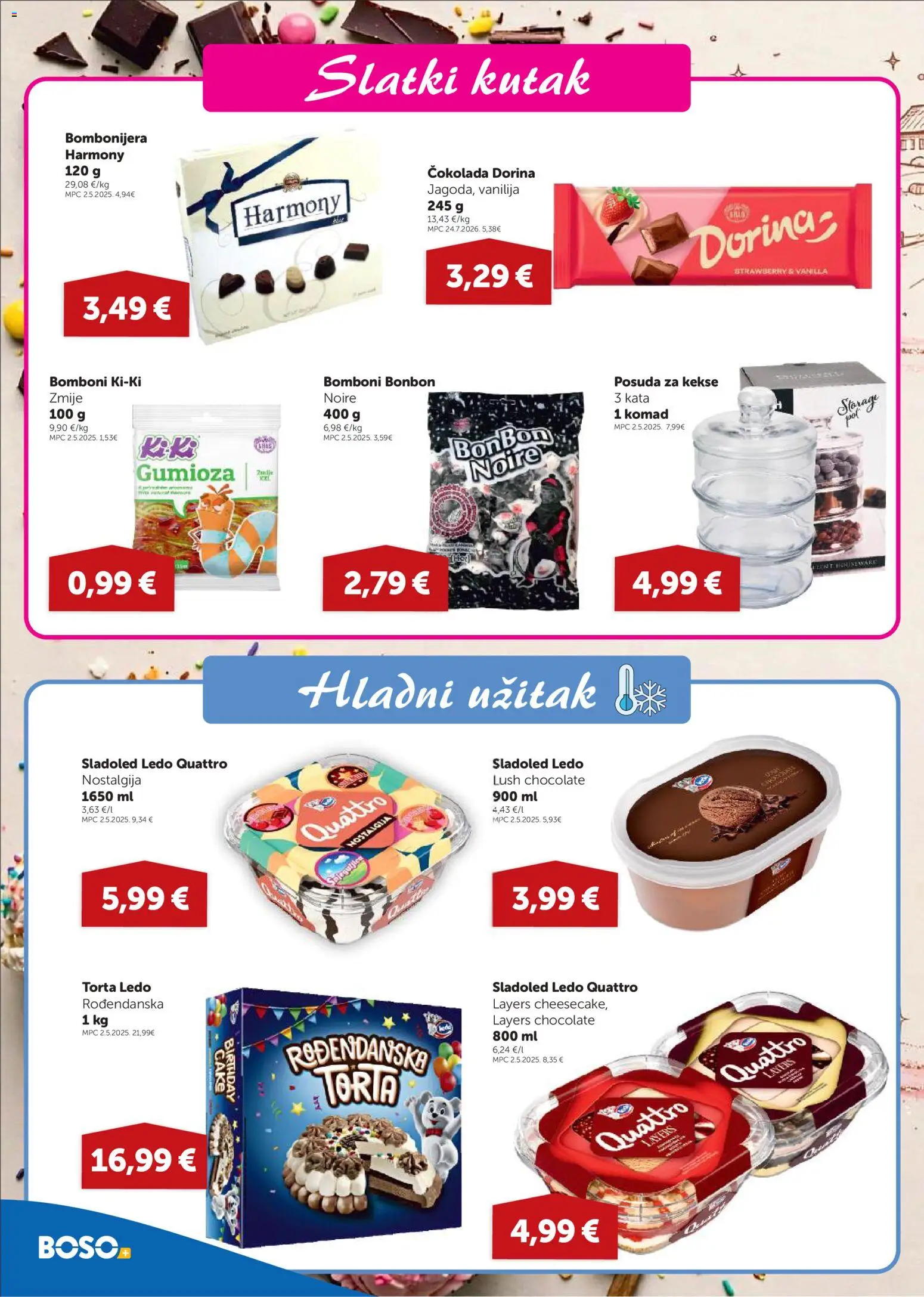 Boso katalog | vrijedi od 03.09.2026 | Stranica: 8 | Proizvodi: Čokolada, Bomboni, Ledo, Torta