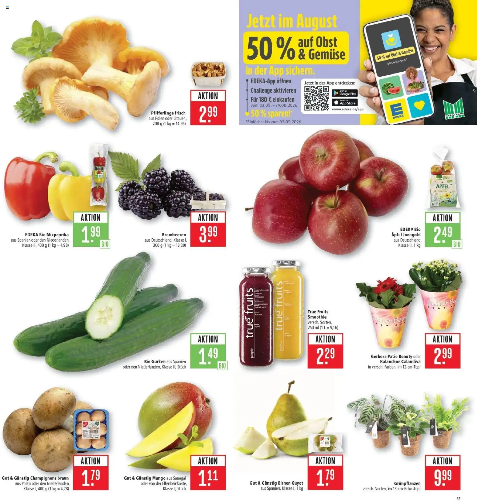 Marktkauf Prospekt Friedrichshafen (ab 03.08.2026) » Angebote online | Seite: 5 | Produkte: Äpfel, Obst, Pfifferlinge, Gurken