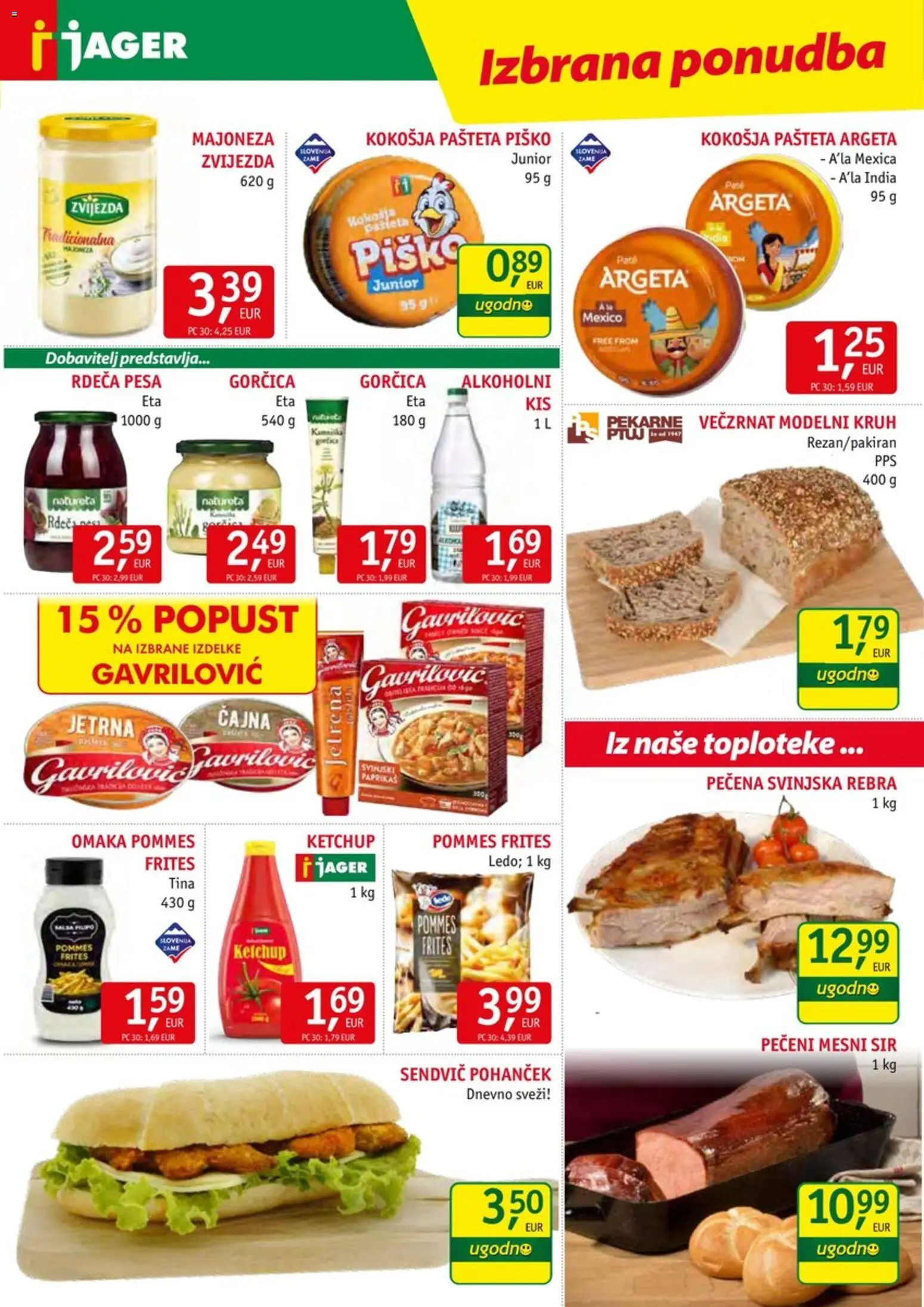 Novi Jager katalog ponudbe – veljaven od 06.05.2026 | Stran: 7 | Izdelki: Pašteta, Gorčica, Sir, Majoneza