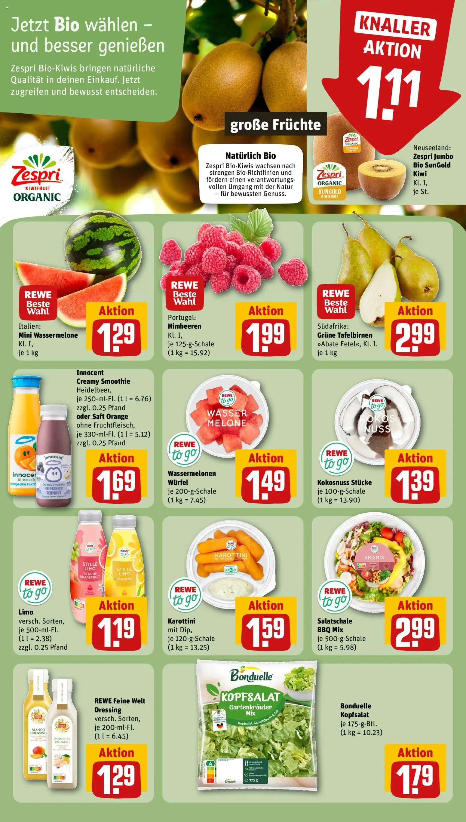 Rewe Prospekt – gültig ab 13.07.2026 | Seite: 6 | Produkte: Himbeeren, Wasser, Melone, Kiwi