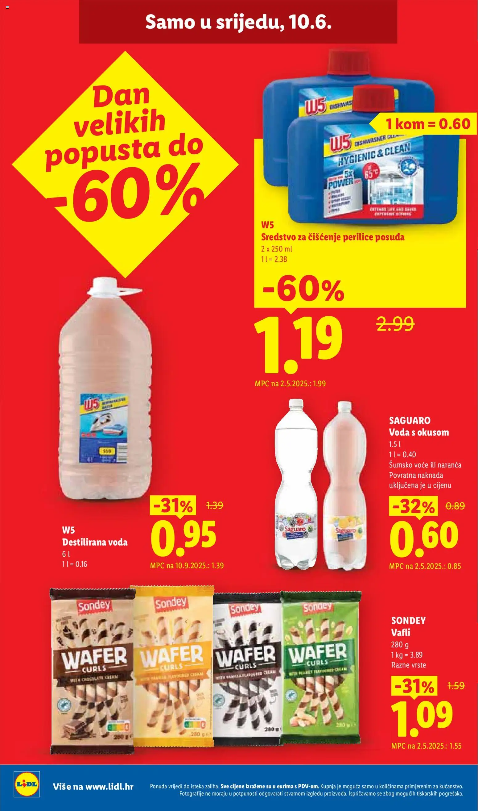 Lidl katalog | vrijedi od 08.06.2026 | Stranica: 32 | Proizvodi: Destilirana voda, Voda, Voće, Vafli