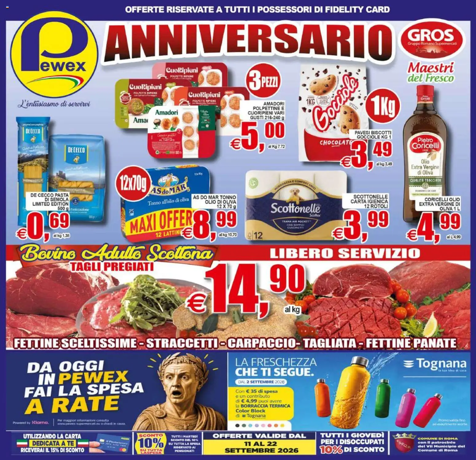 Volantino Pewex del 11/09/2026 | Pagina: 1 | Prodotti: Tè, Olio, Tonno, Borraccia