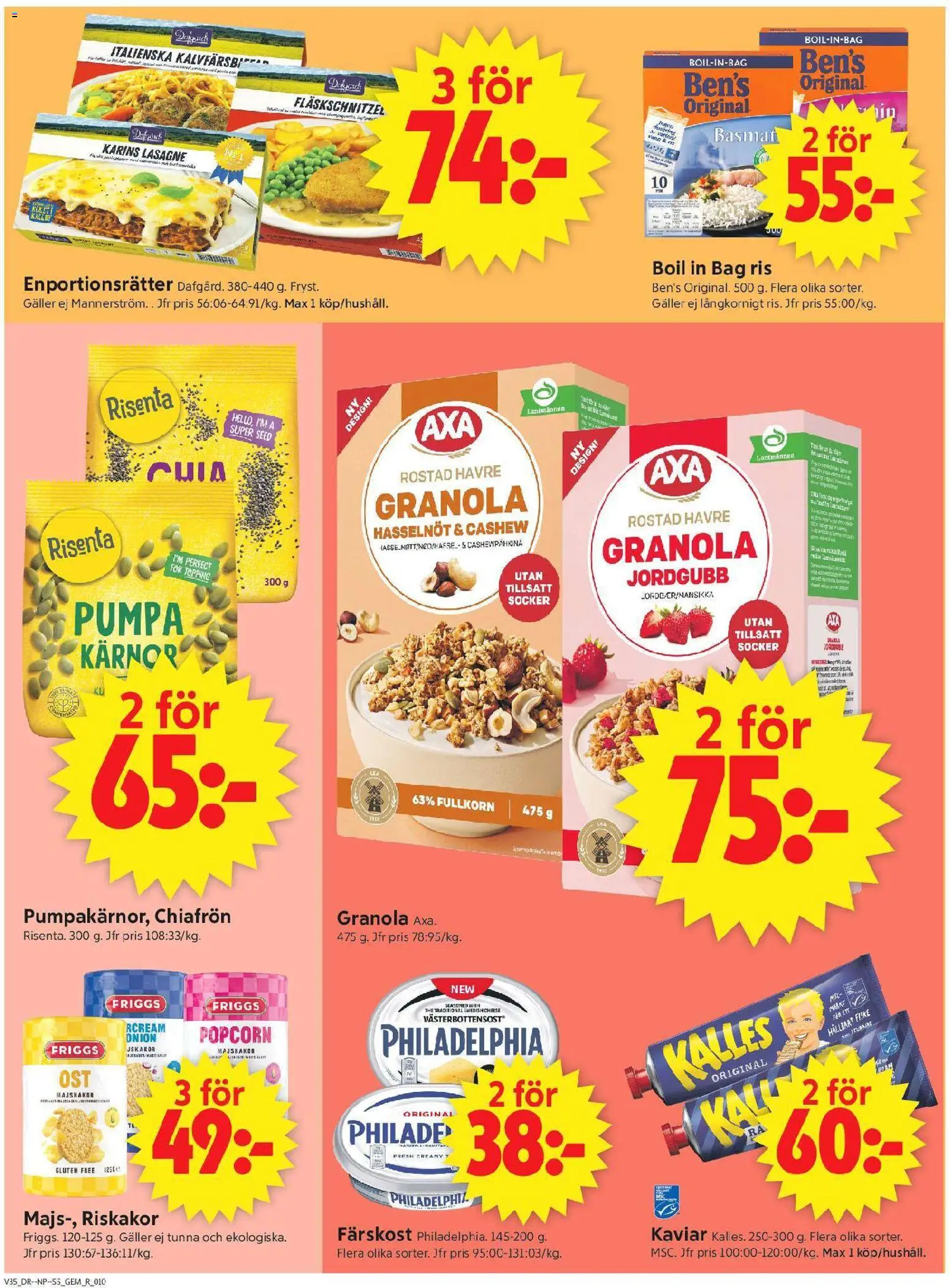 ICA Supermarket reklamblad aktuell från 24/08/2026 | Sida: 12 | Produkter: Galler, Riskakor, Granola, Pumpa