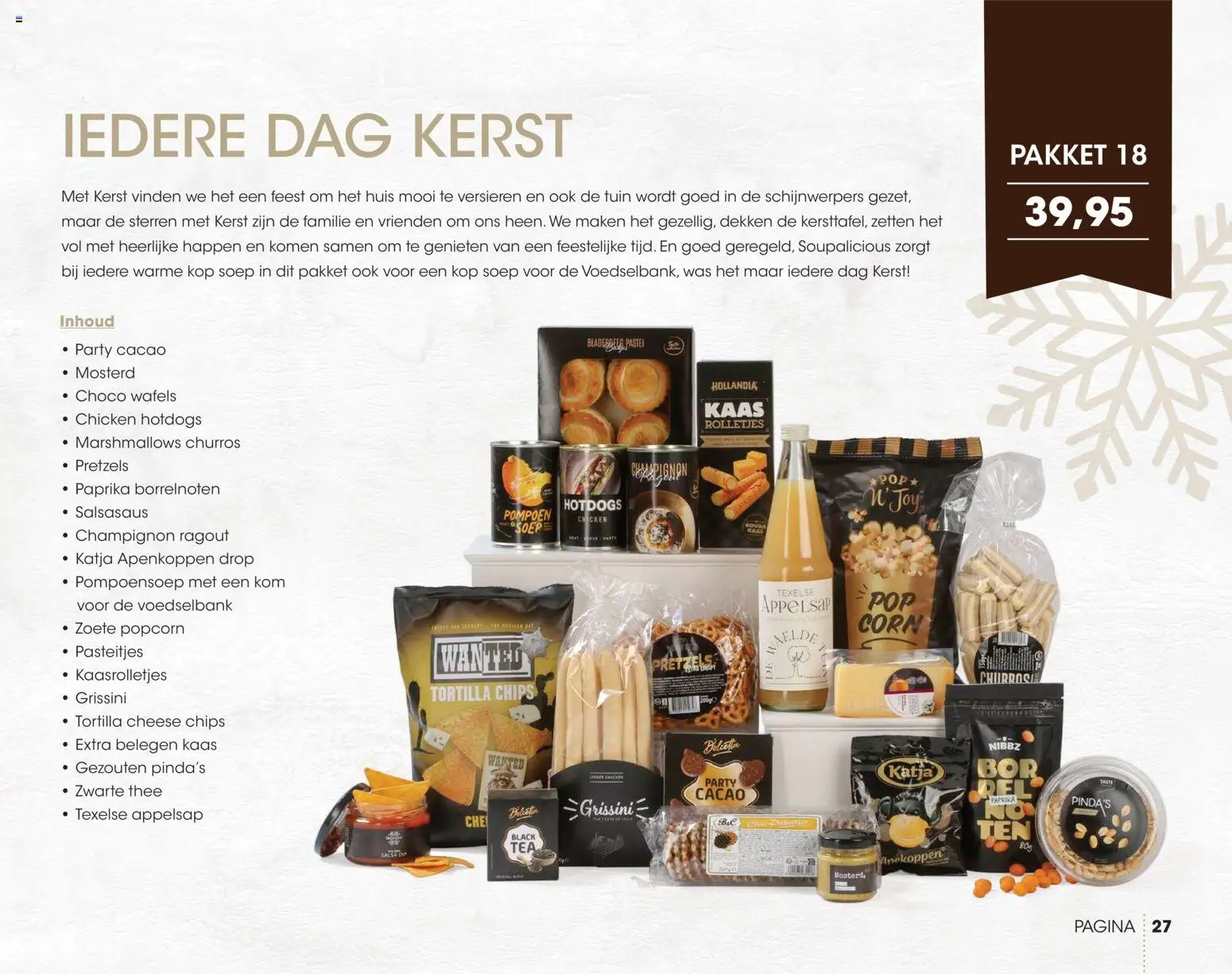 {H1} | Pagina: 27 | Producten: Kom, Chips, Wafels, Appelsap
