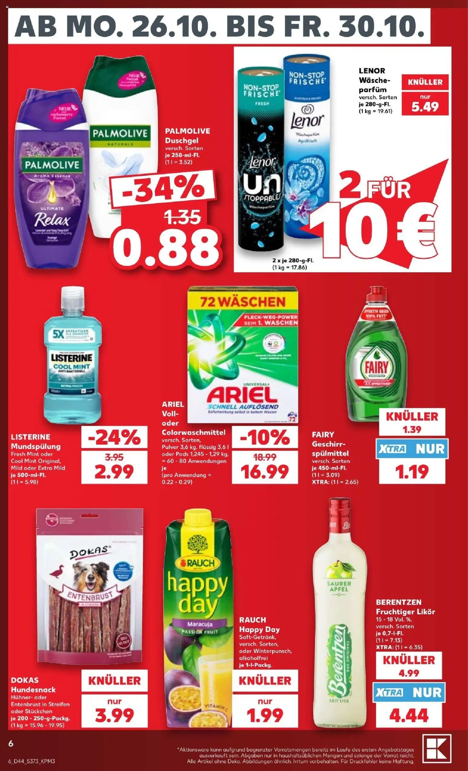 Kaufland Prospekt Kiel – gültig ab 25.10.2026 | Seite: 6 | Produkte: Ariel, Parfüm, Äpfel, Berentzen