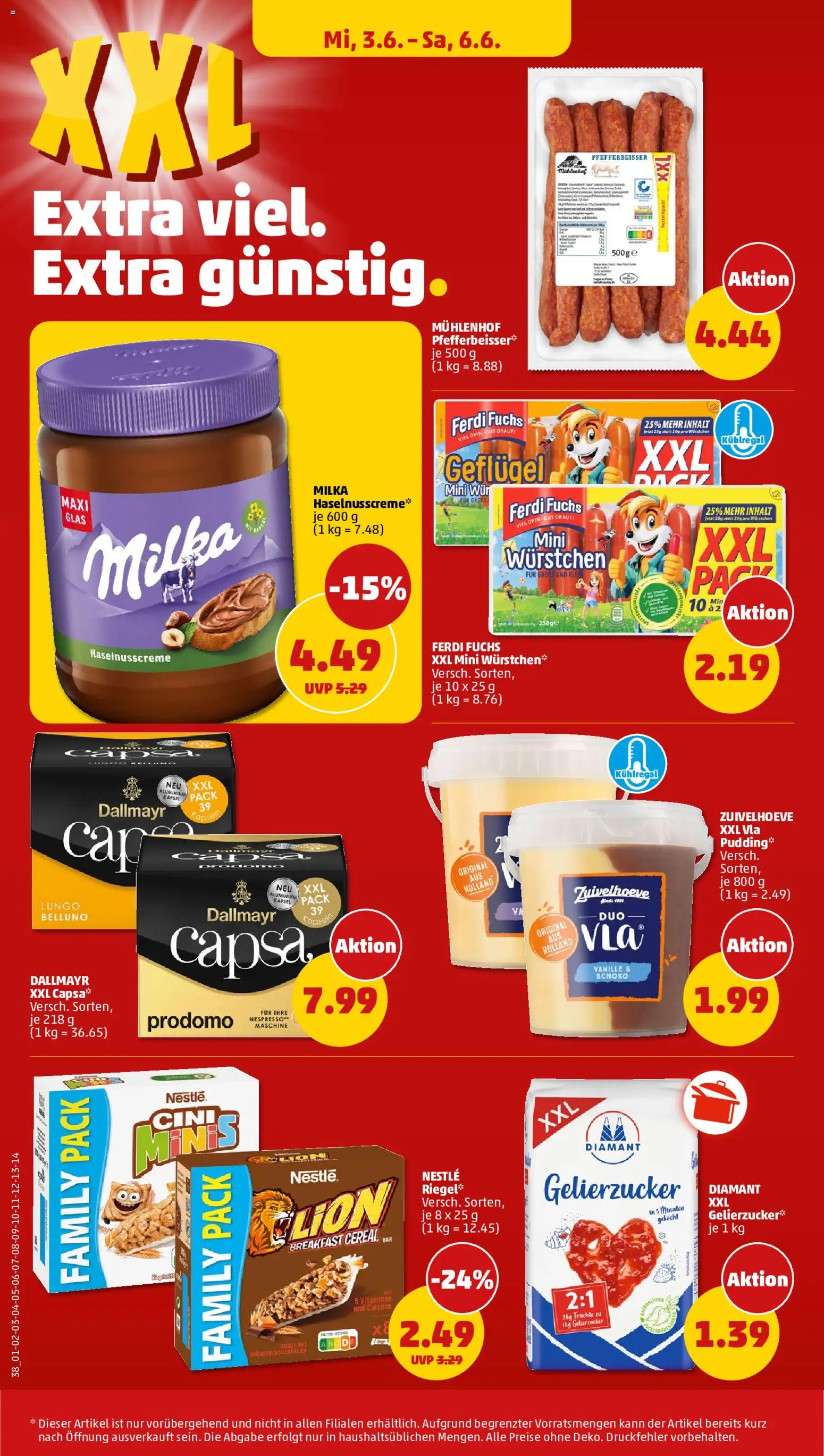 Penny Prospekt – gültig ab 01.06.2026 | Seite: 38 | Produkte: Gelierzucker, Milka, Pudding, Dallmayr