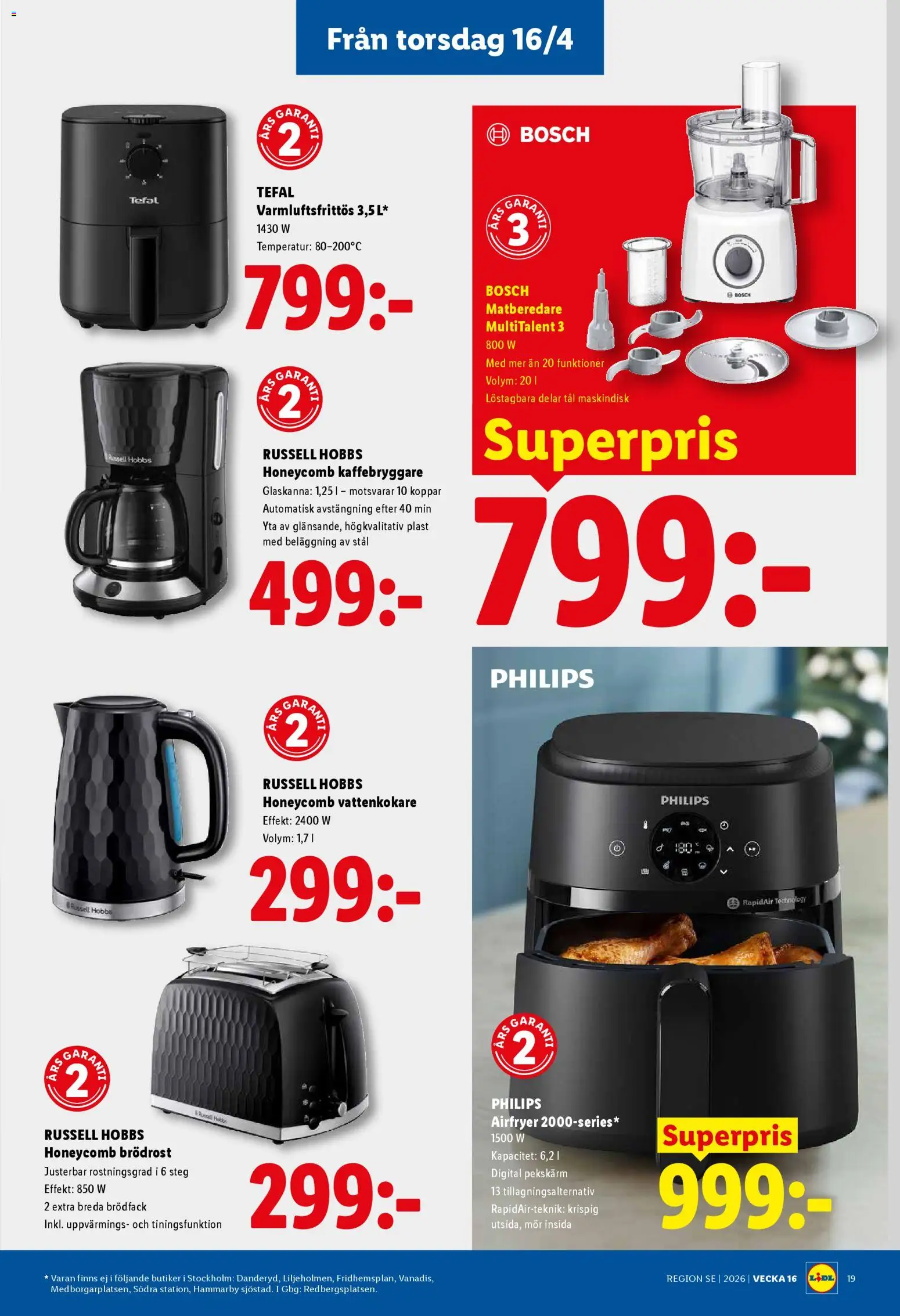 Lidl reklamblad aktuell från 13.04.2026 | Sida: 22 | Produkter: Kaffebryggare, Vattenkokare, Airfryer, Matberedare
