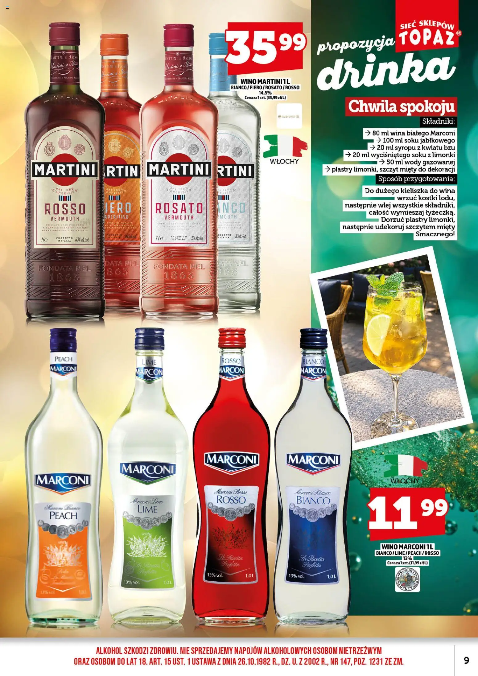 Topaz gazetka alkoholowa od 01.10.2026 | Strona: 11 | Produkty: Martini, Vermouth, Wino, Alkohol